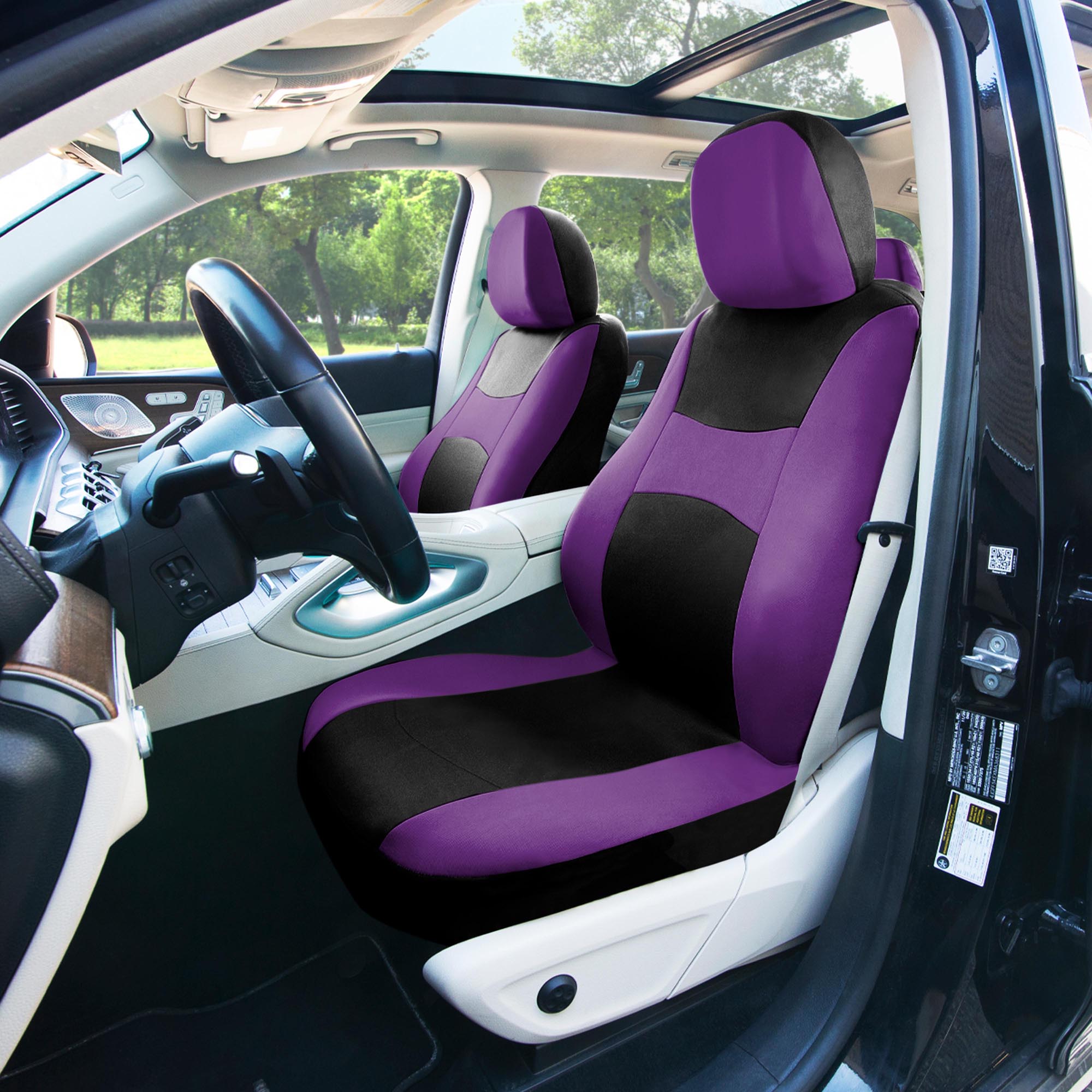 Light & Breezy Flat Cloth Seat Covers - Full Set Purple