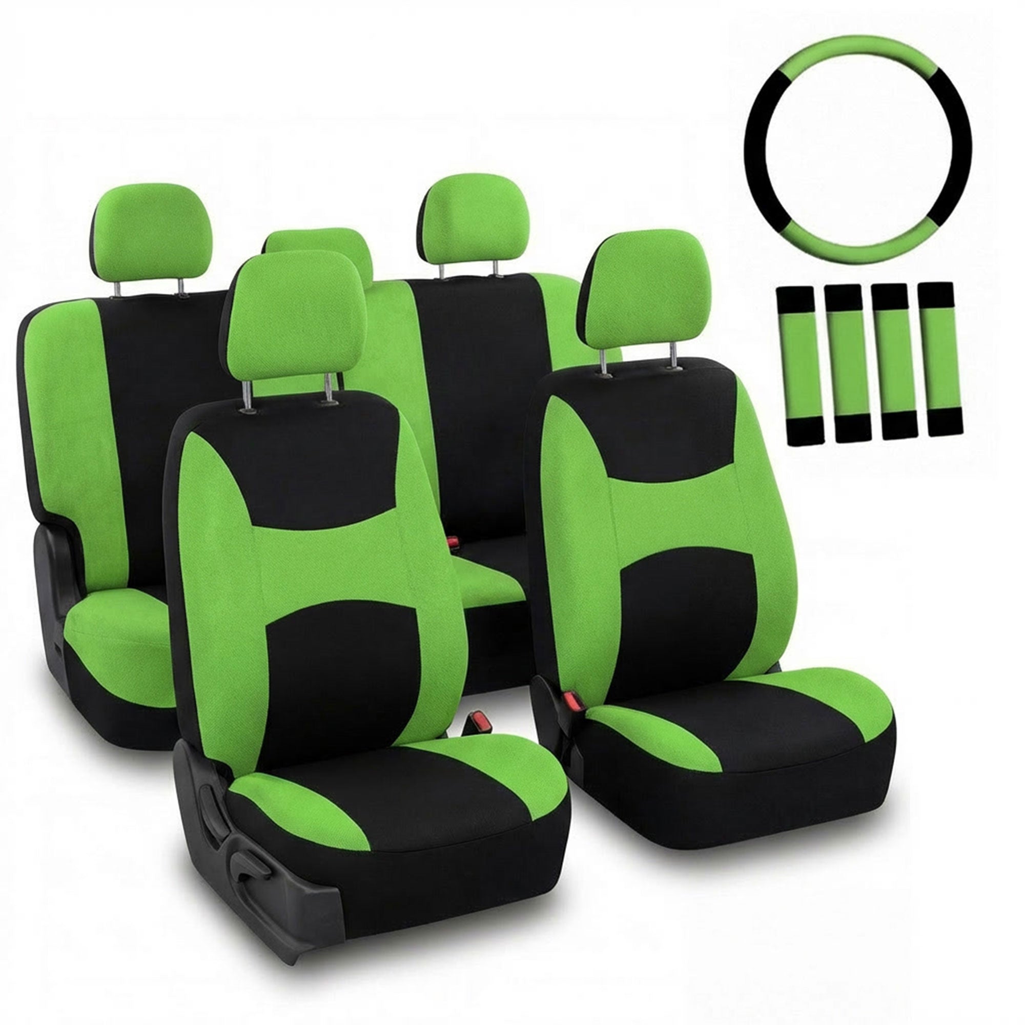 Light & Breezy Flat Cloth Seat Covers - Combo Set Green