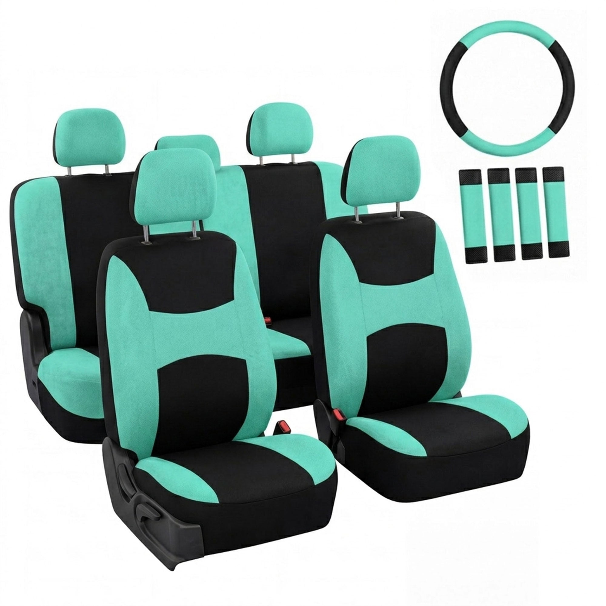 Light & Breezy Flat Cloth Seat Covers - Combo Set Mint