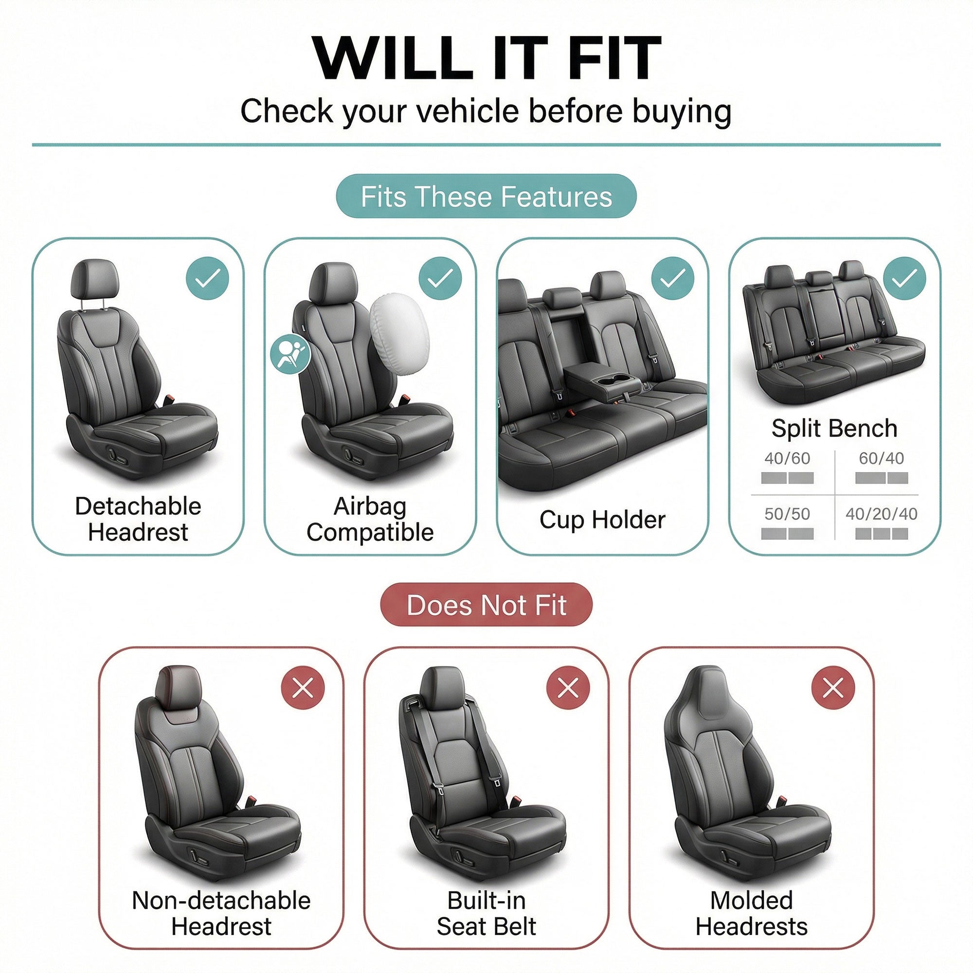 Light & Breezy Flat Cloth Seat Covers - Combo Set Orange