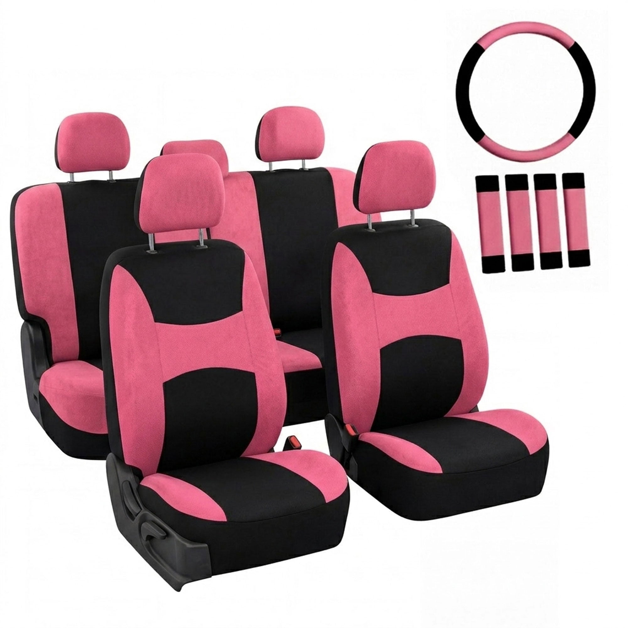 Light & Breezy Flat Cloth Seat Covers - Combo Set Pink