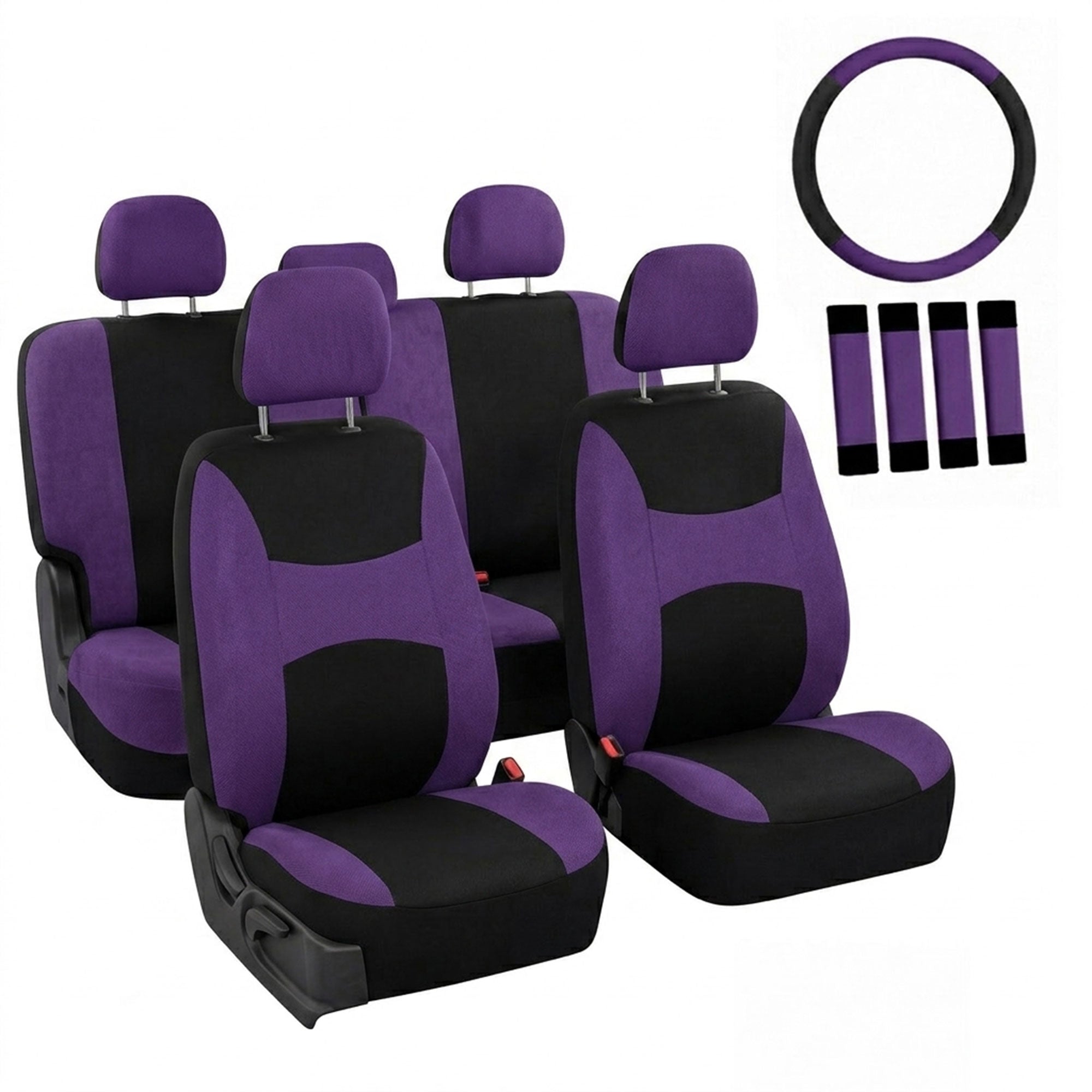 Light & Breezy Flat Cloth Seat Covers - Combo Set Purple