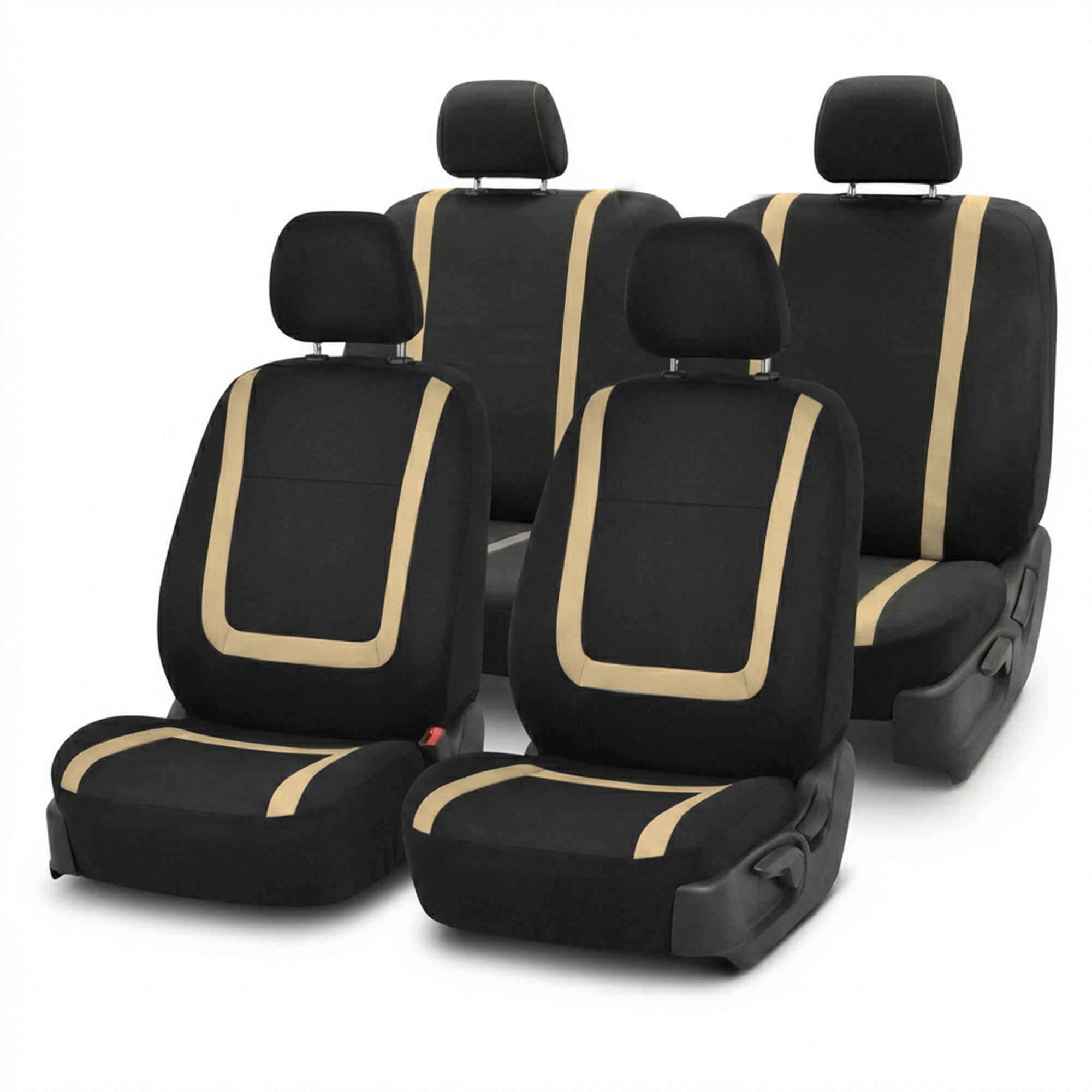 Unique Flat Cloth Seat Covers - Full Set Beige