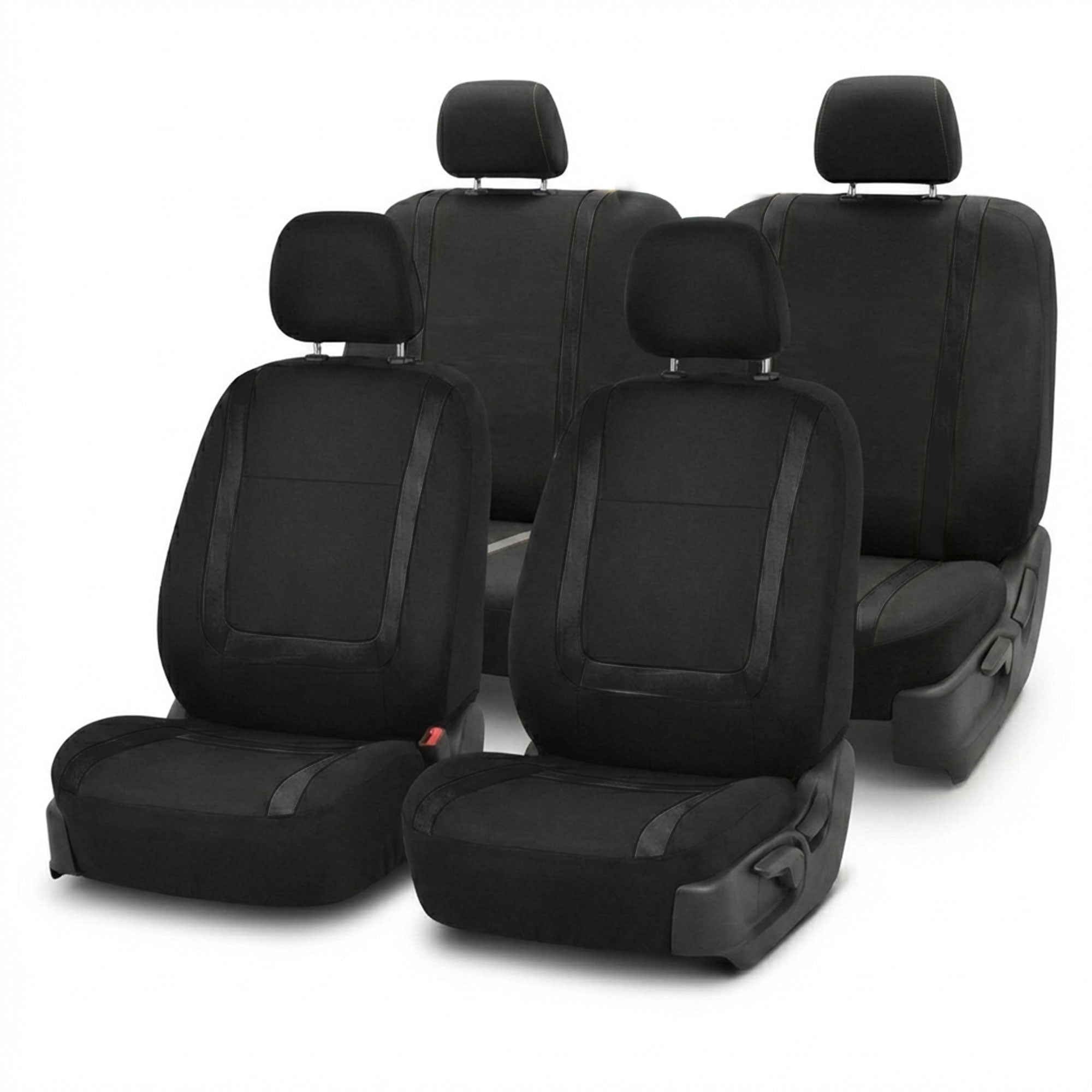 Unique Flat Cloth Seat Covers - Full Set Black