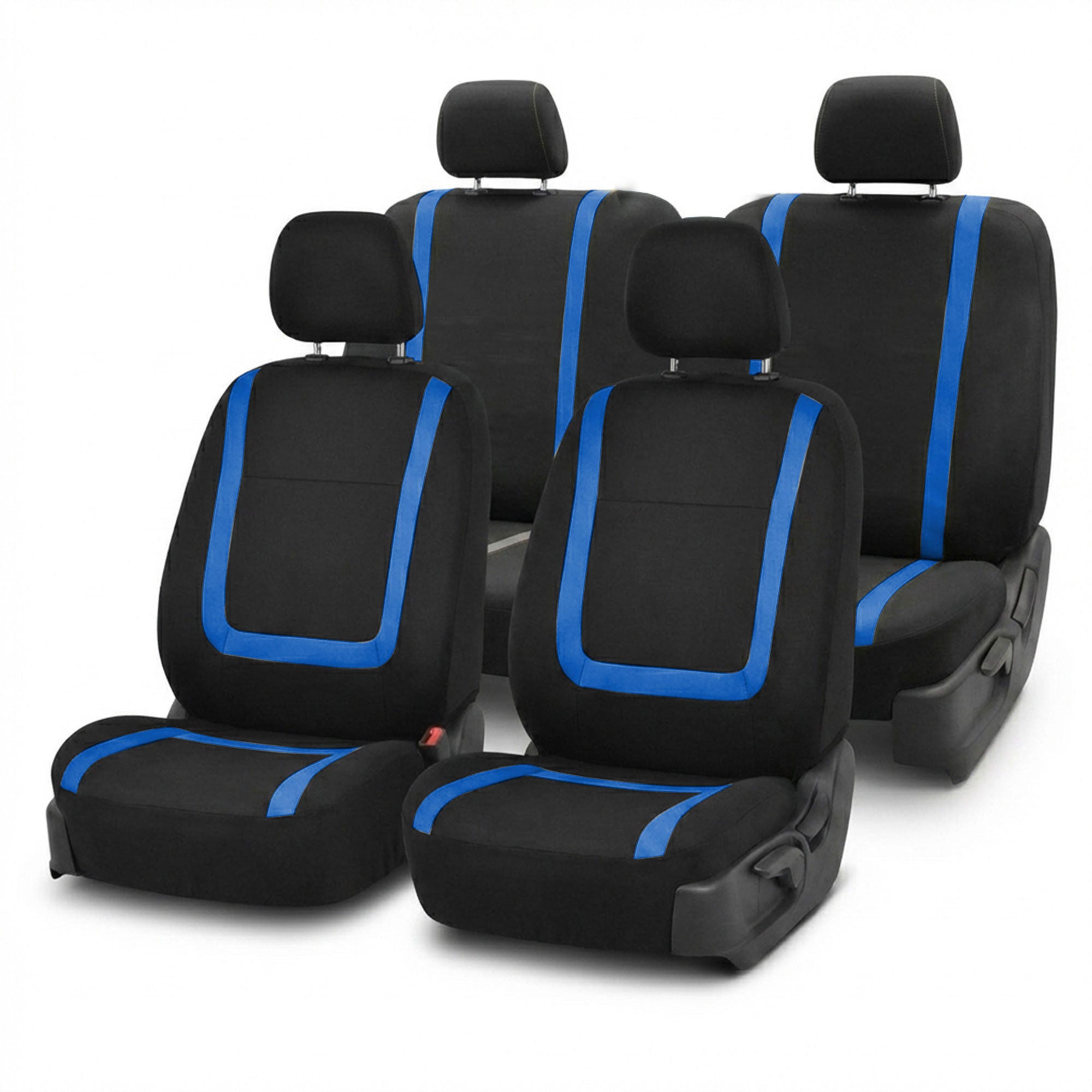 Unique Flat Cloth Seat Covers - Full Set Blue