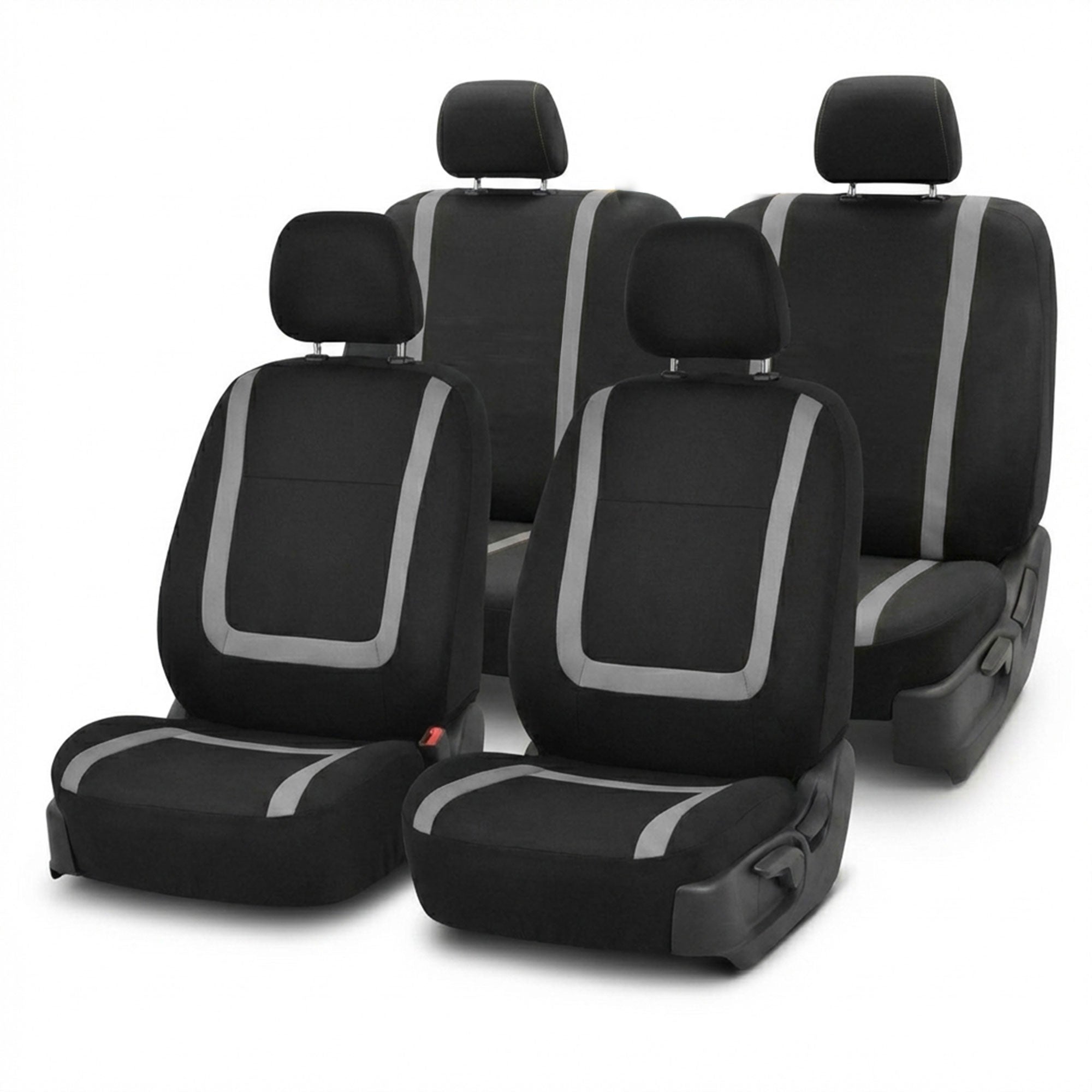 Unique Flat Cloth Seat Covers - Full Set Gray