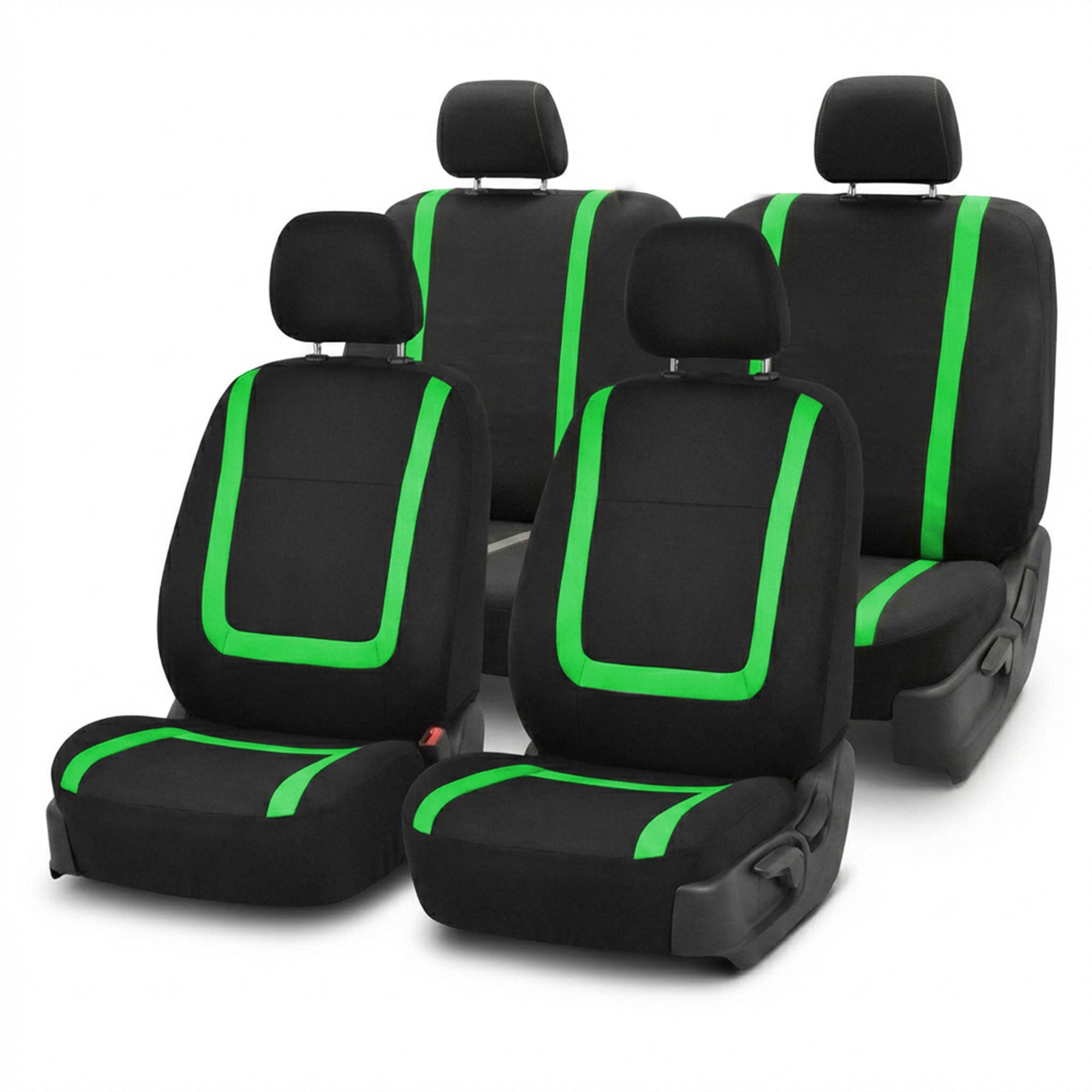 Unique Flat Cloth Seat Covers - Full Set Green