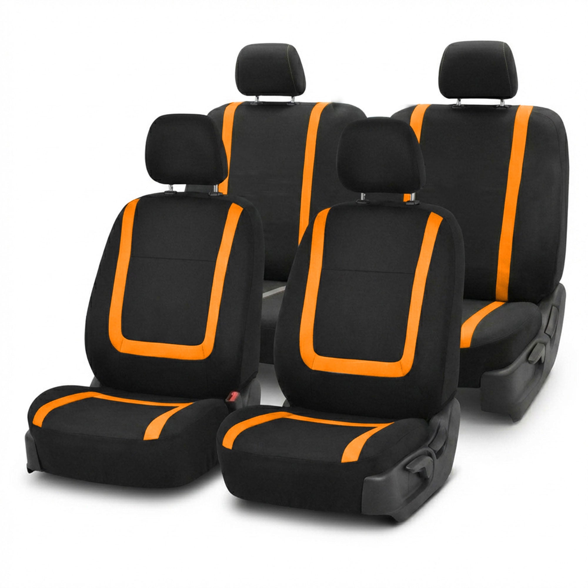 Unique Flat Cloth Seat Covers - Full Set Orange