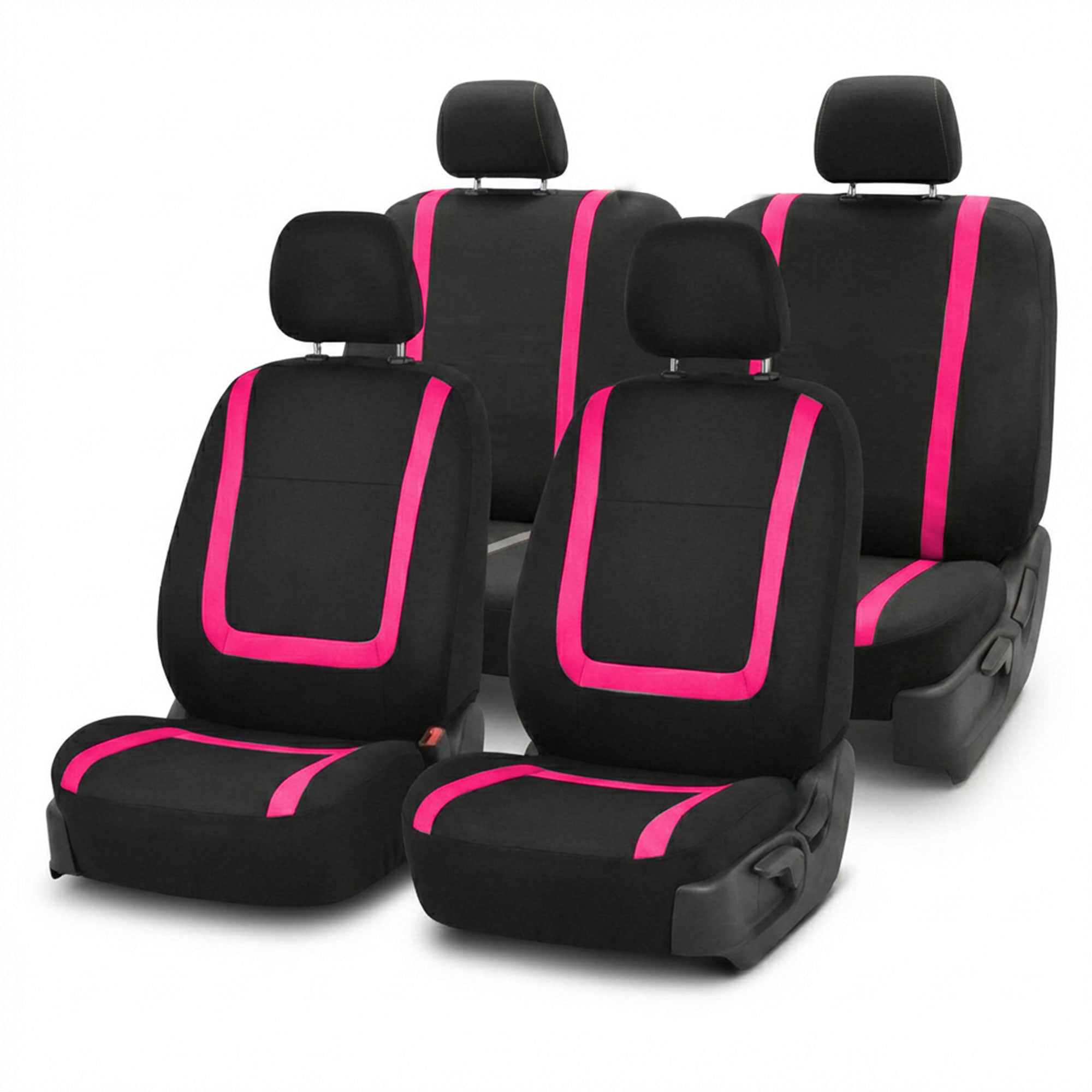 Unique Flat Cloth Seat Covers - Full Set Pink