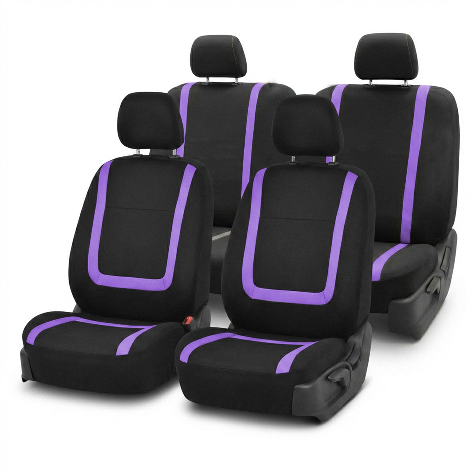 Unique Flat Cloth Seat Covers - Full Set Purple