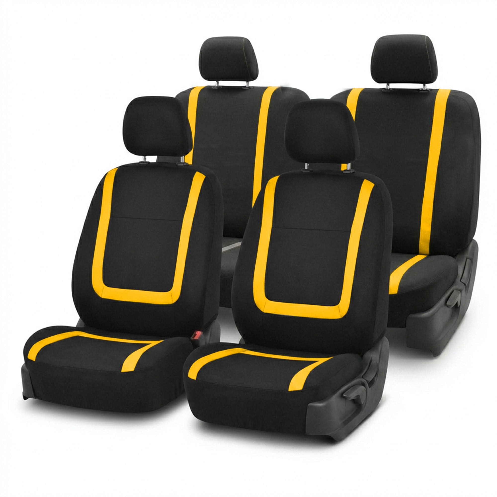 Unique Flat Cloth Seat Covers - Full Set Yellow