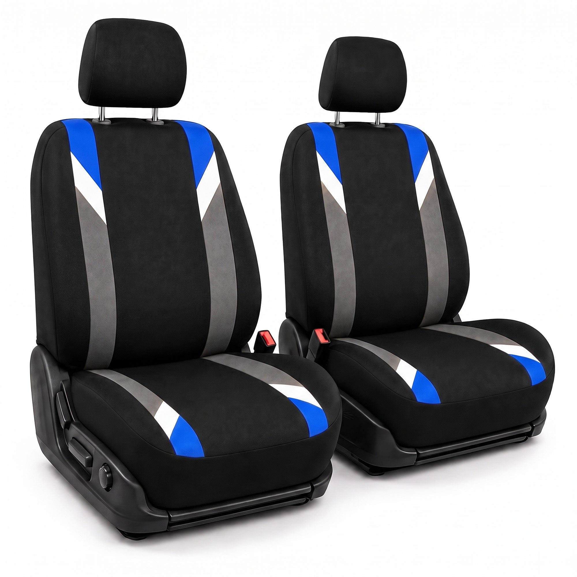 Premium Modernistic Flat Cloth Seat Covers - Front Set Blue