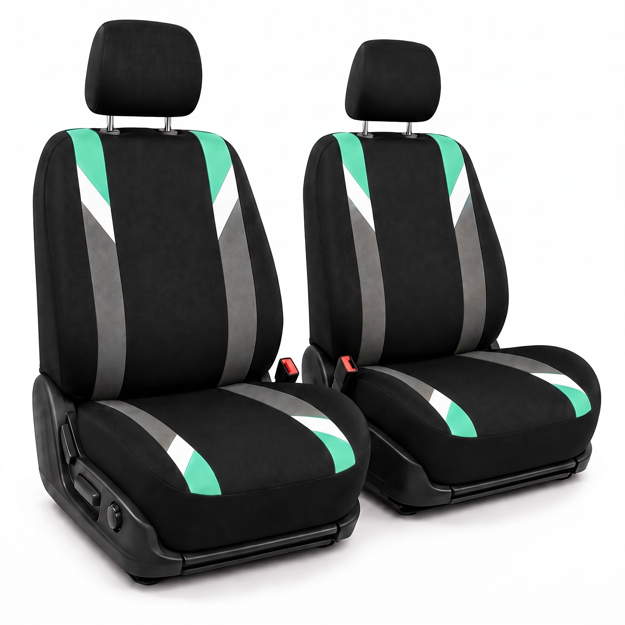 Premium Modernistic Flat Cloth Seat Covers - Front Set Mint