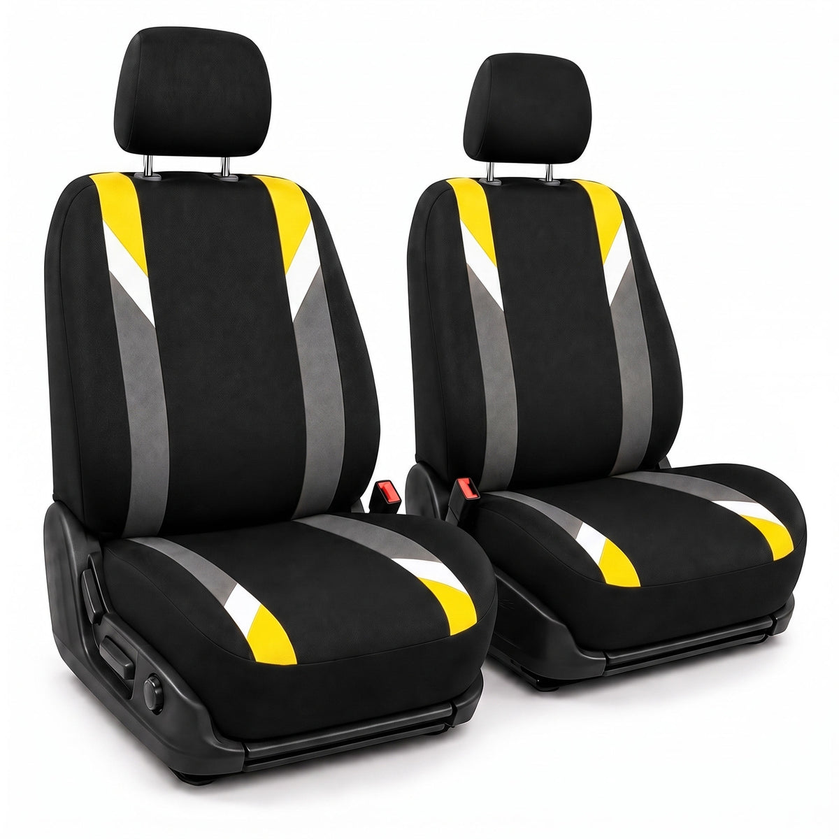 Premium Modernistic Flat Cloth Seat Covers - Front Set Yellow
