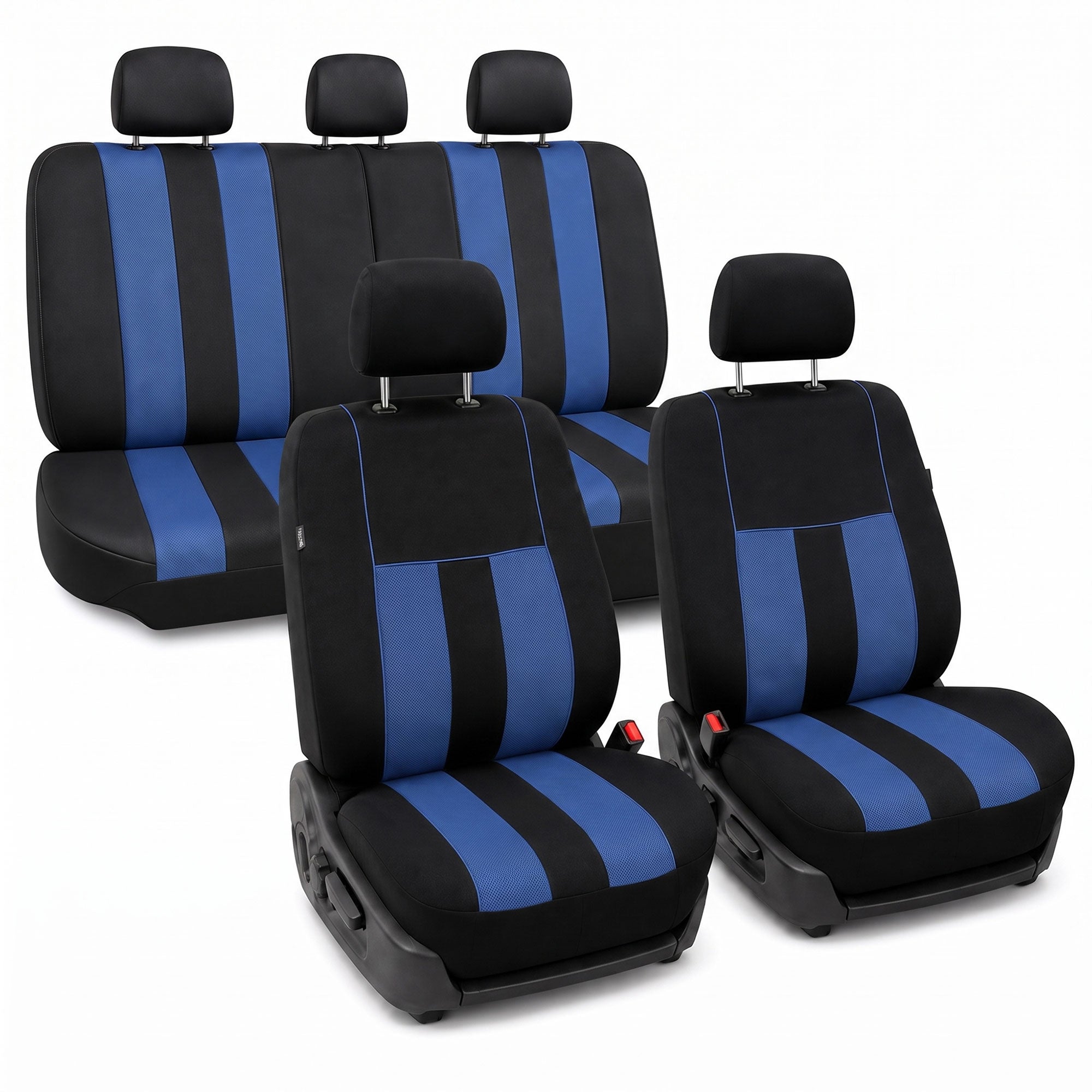 Striking Striped Seat Covers - Full Set Blue