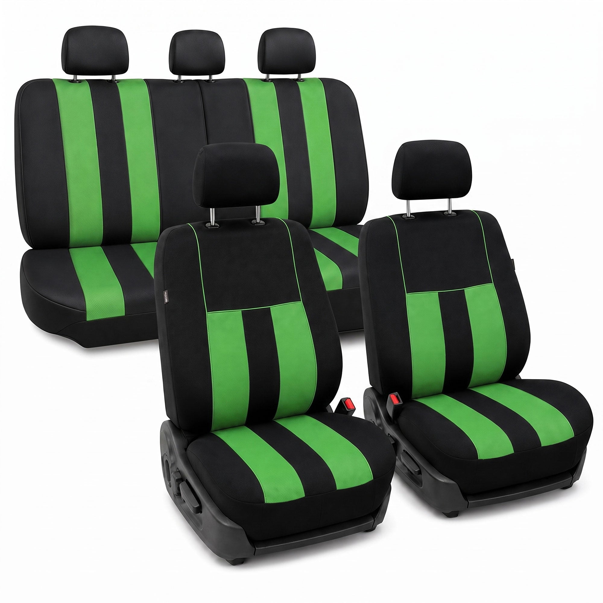 Striking Striped Seat Covers - Full Set Green
