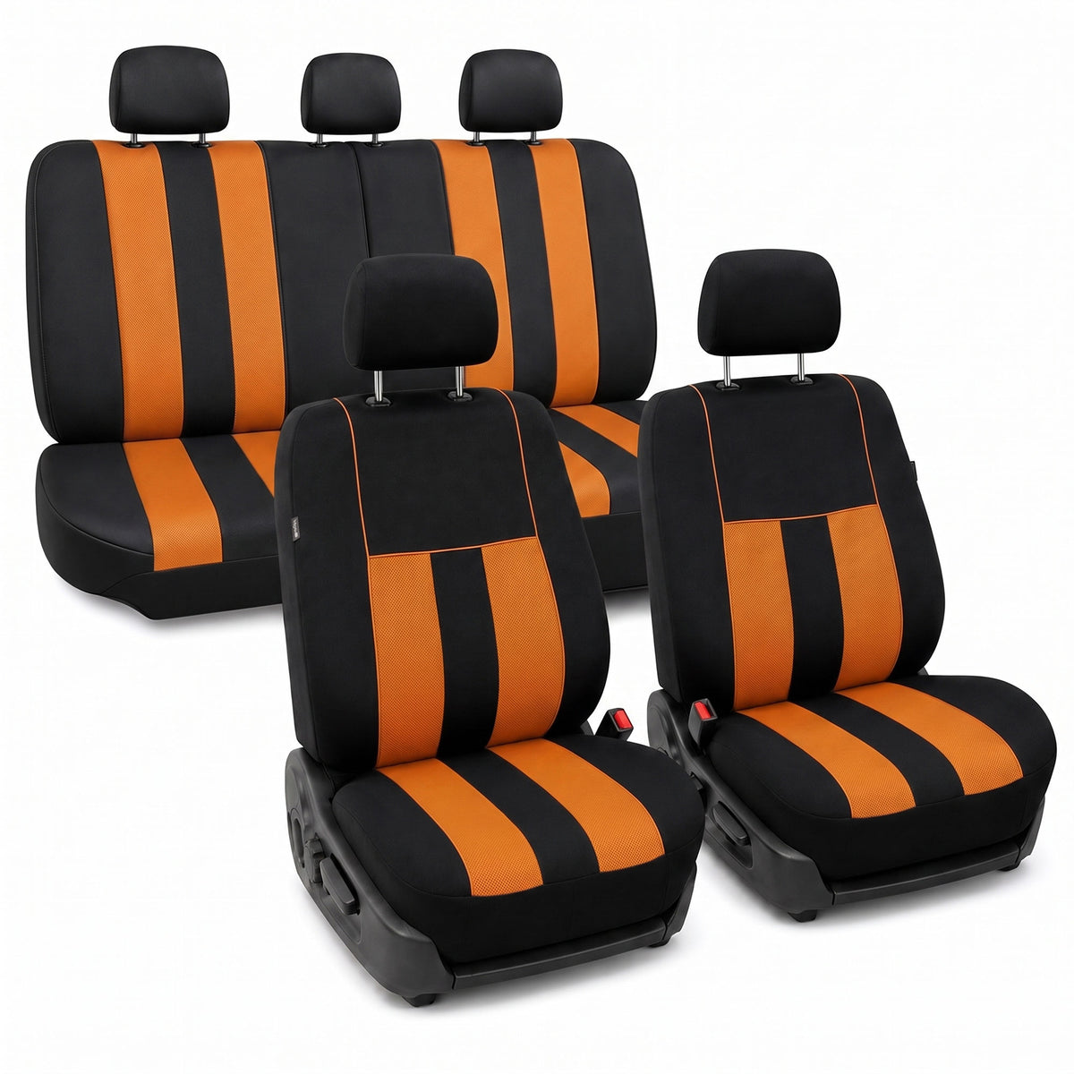 Striking Striped Seat Covers - Full Set Orange