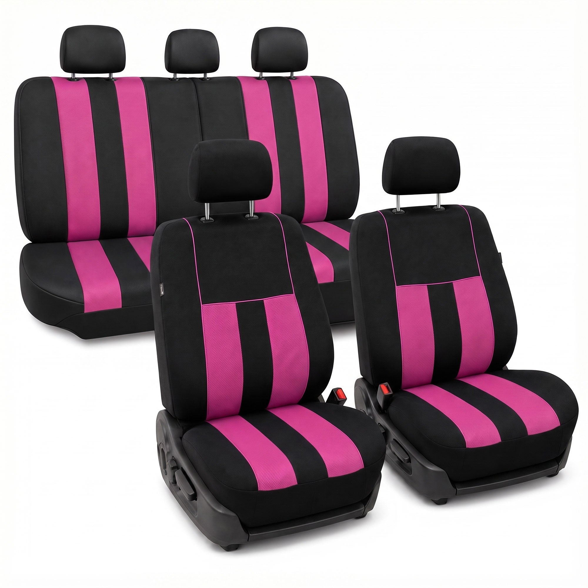 Striking Striped Seat Covers - Full Set Pink
