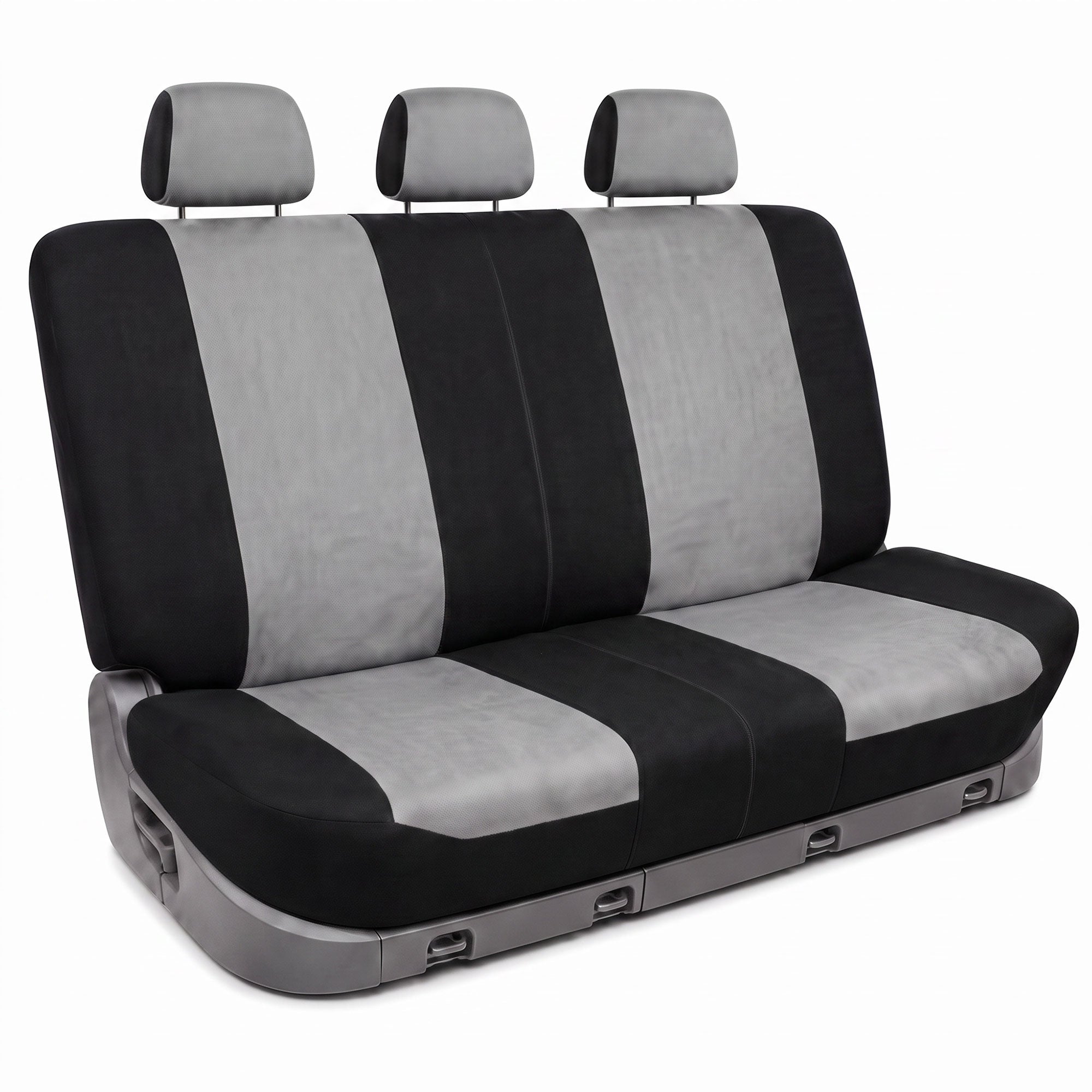 Full Coverage Flat Cloth Seat Covers - Rear Gray