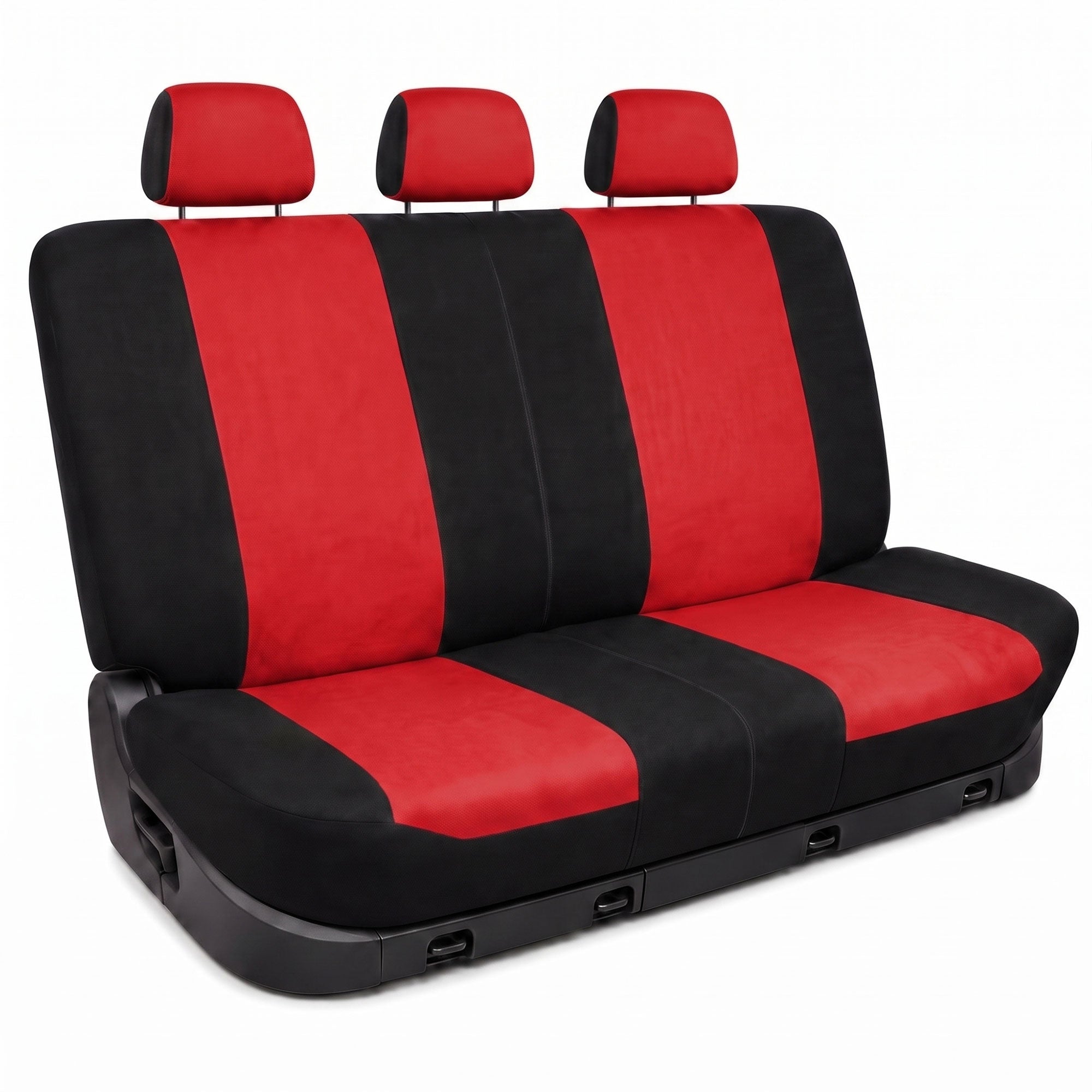 Full Coverage Flat Cloth Seat Covers - Rear Red