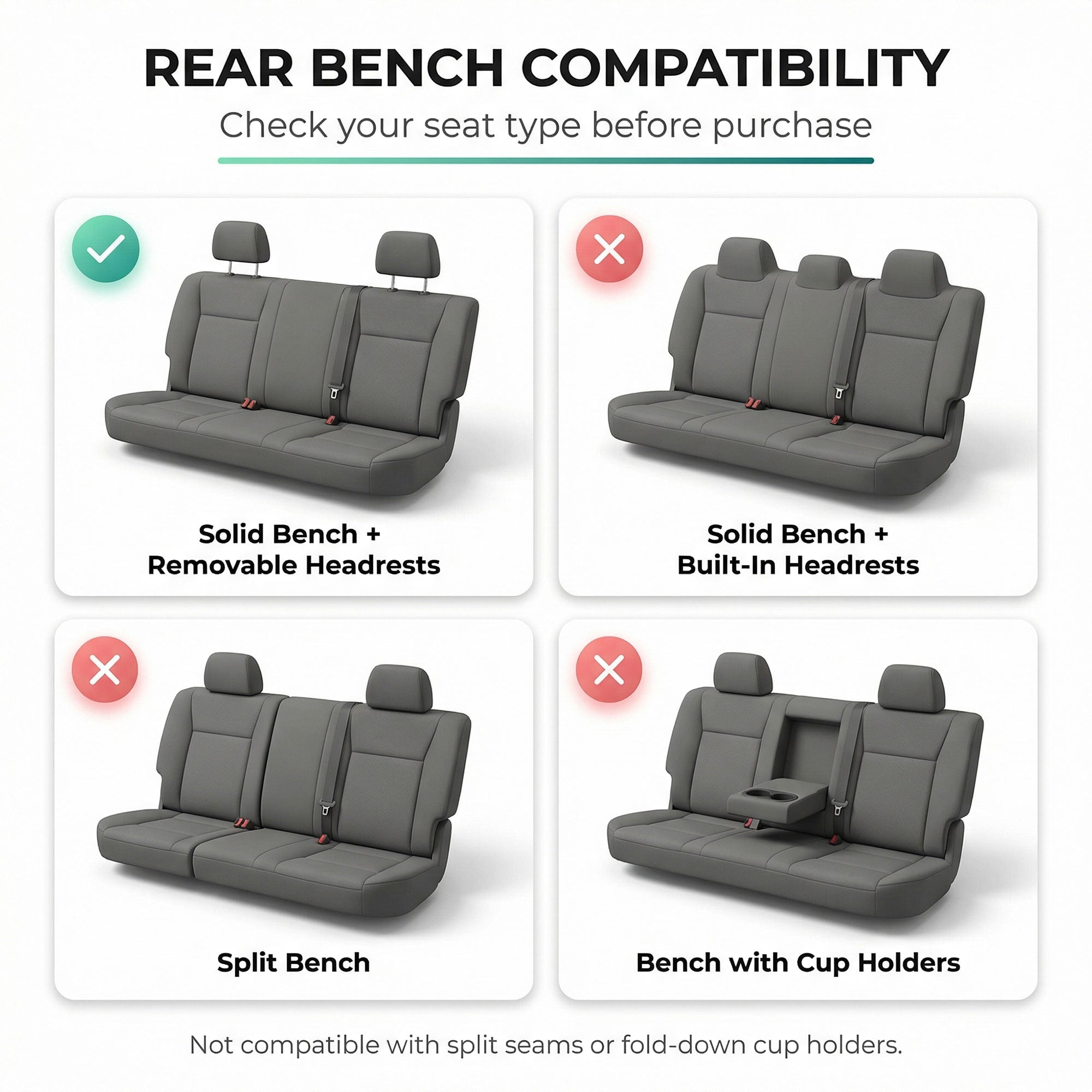 Flat Cloth Seat Covers - Rear Blue