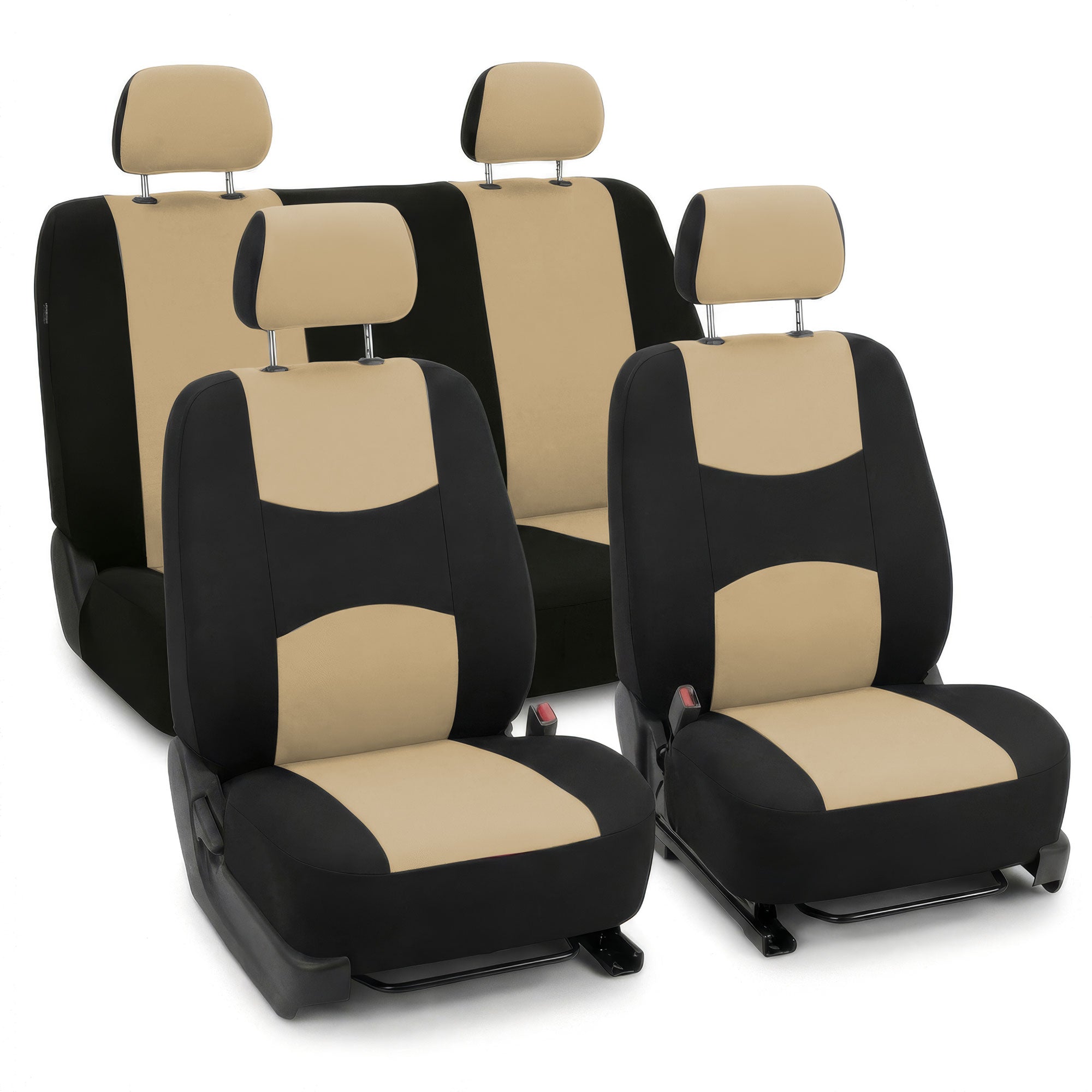 Flat Cloth Seat Covers - Full Set Beige