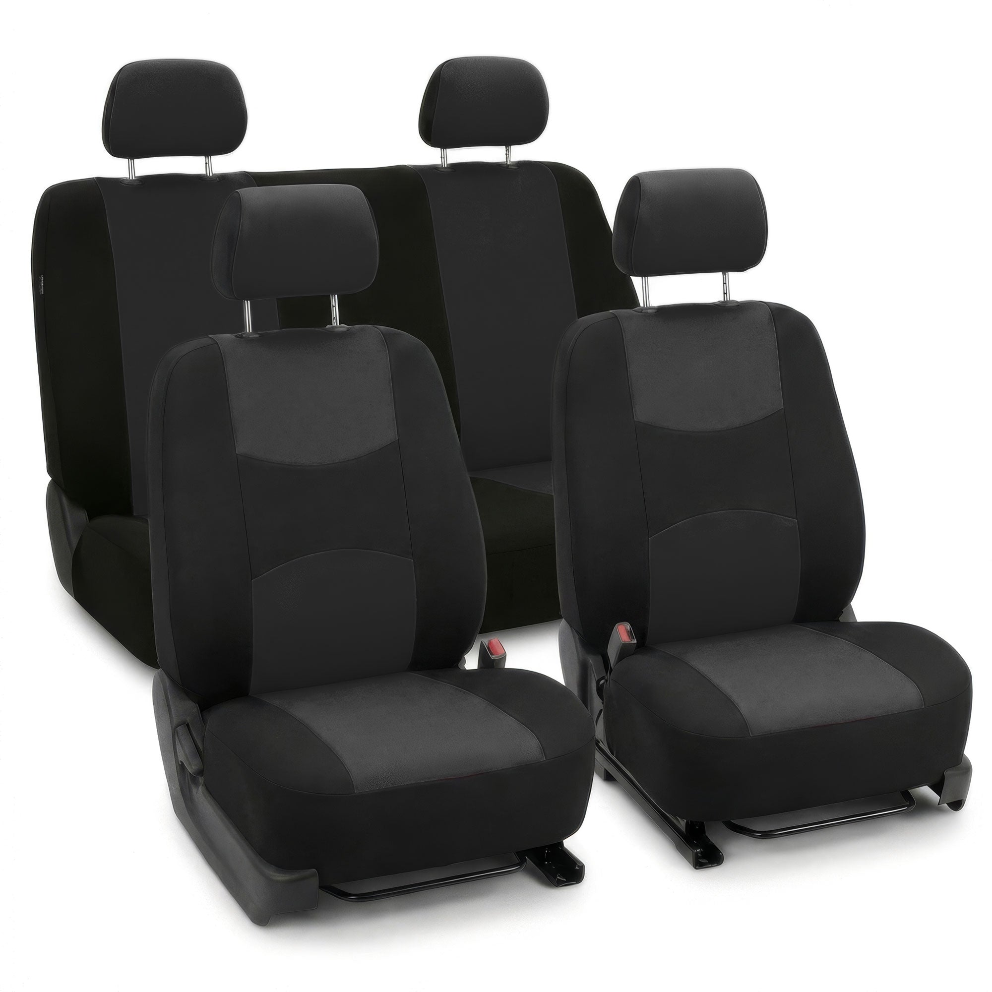 Flat Cloth Seat Covers - Full Set Black