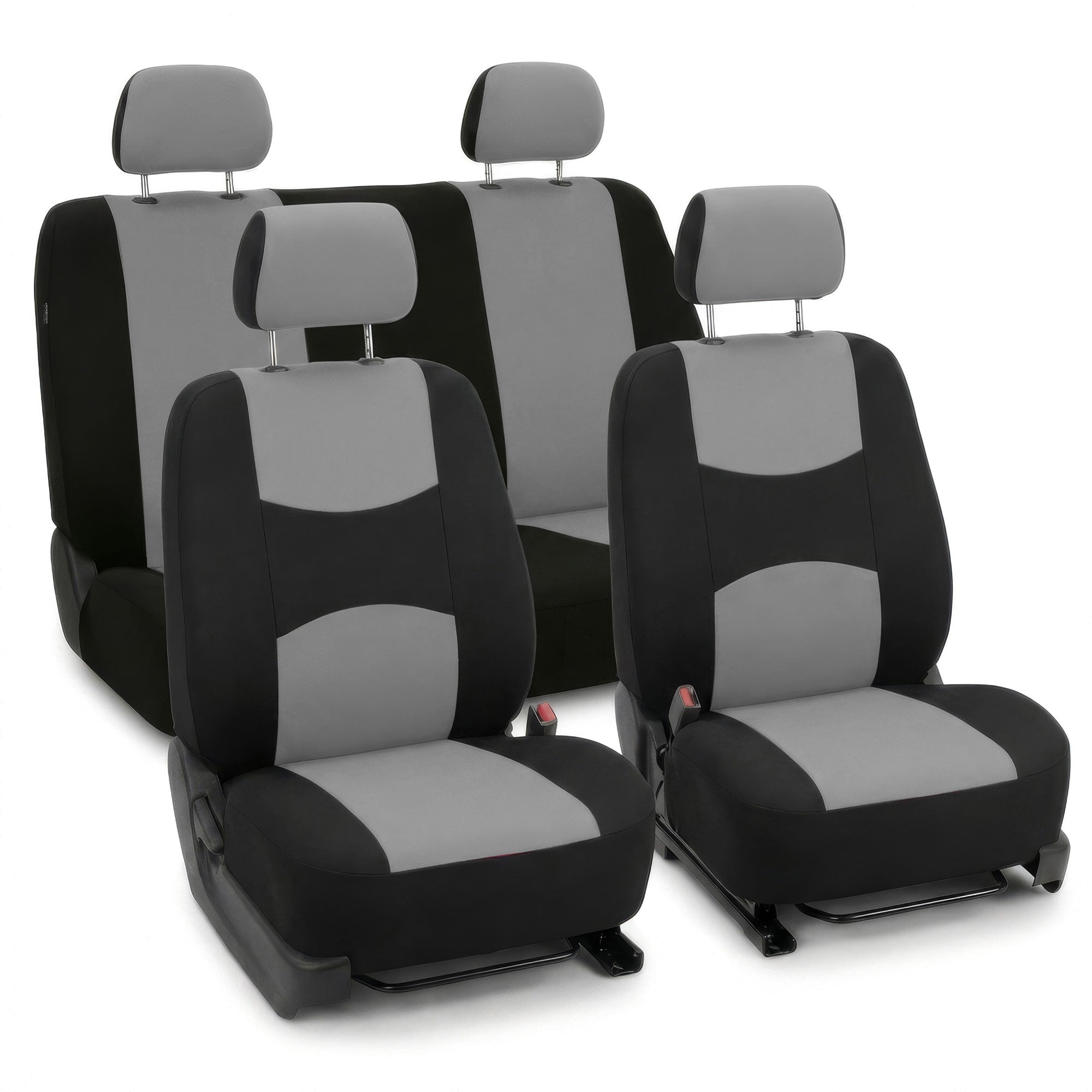 Flat Cloth Seat Covers - Full Set Gray