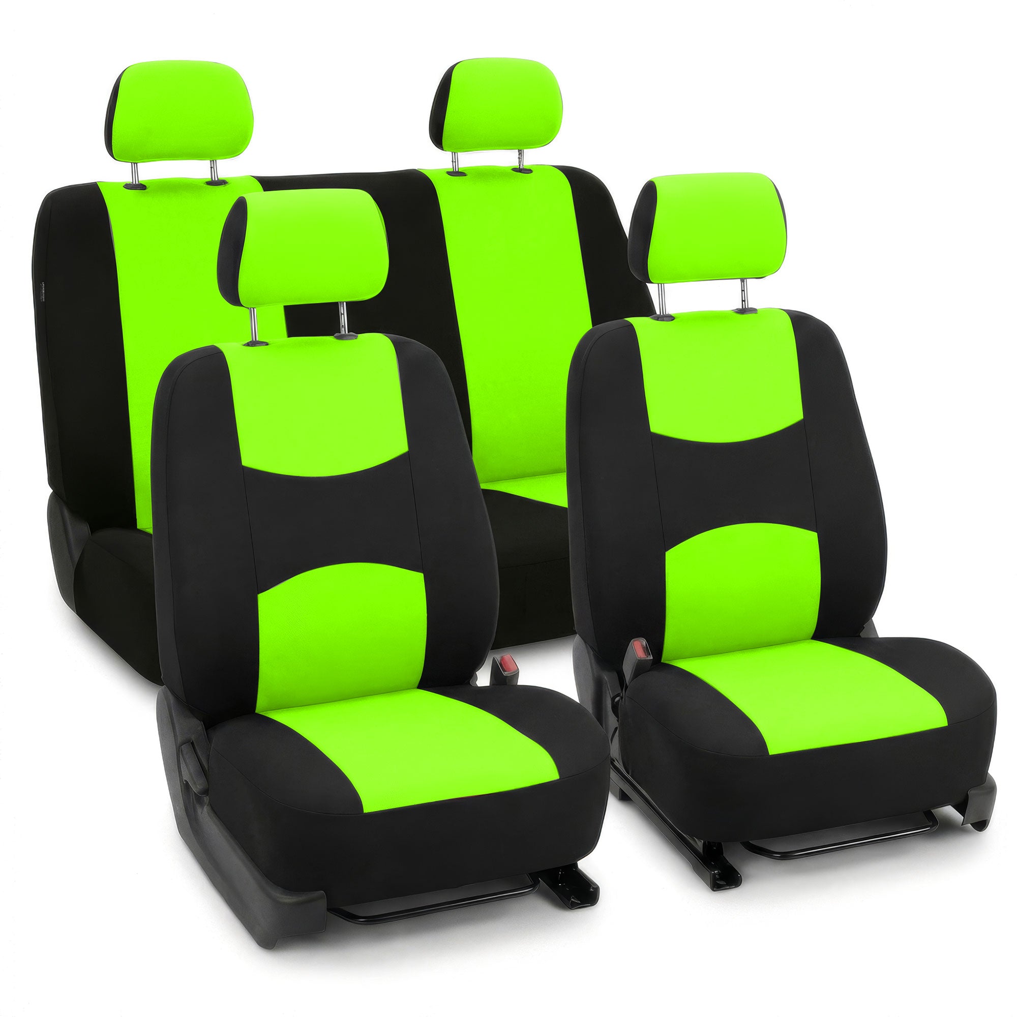 Flat Cloth Seat Covers - Full Set Green