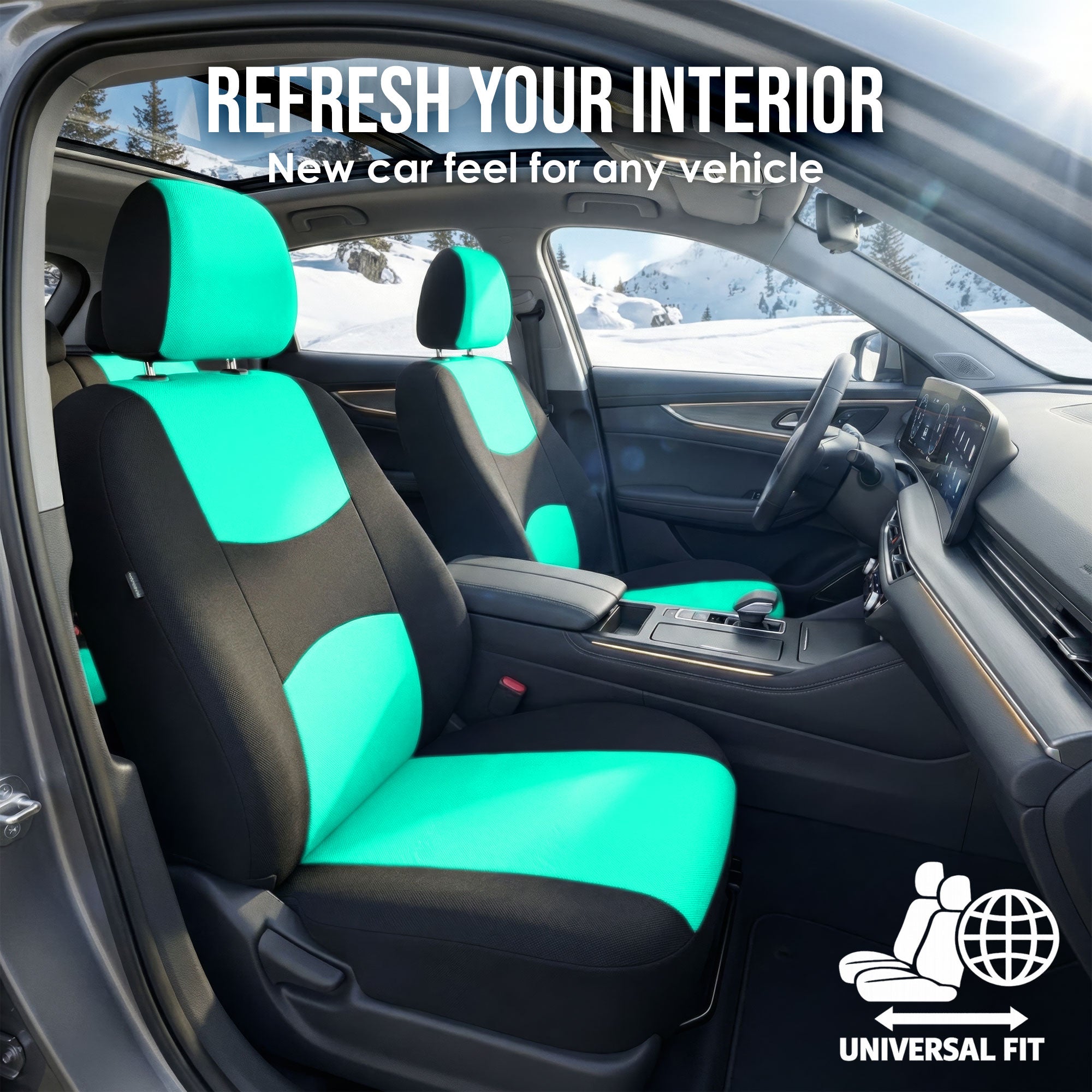 Flat Cloth Seat Covers - Full Set Mint