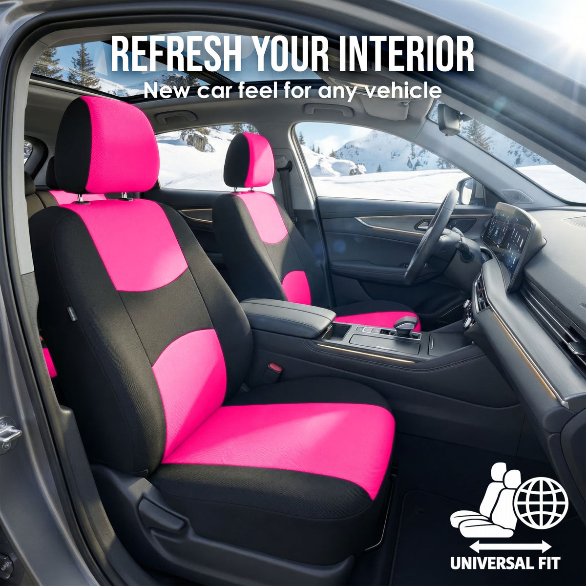 Flat Cloth Seat Covers - Full Set Pink