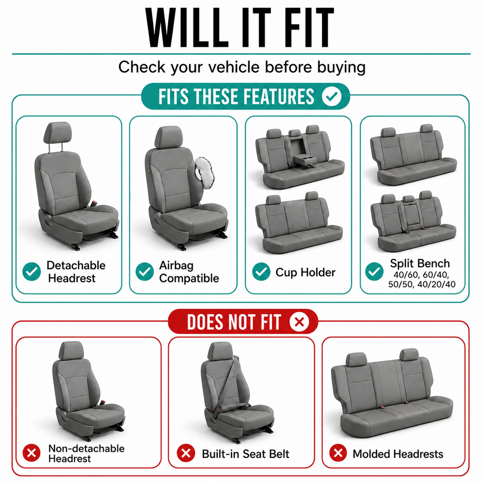 Cosmopolitan Seat Covers - Full Set Red