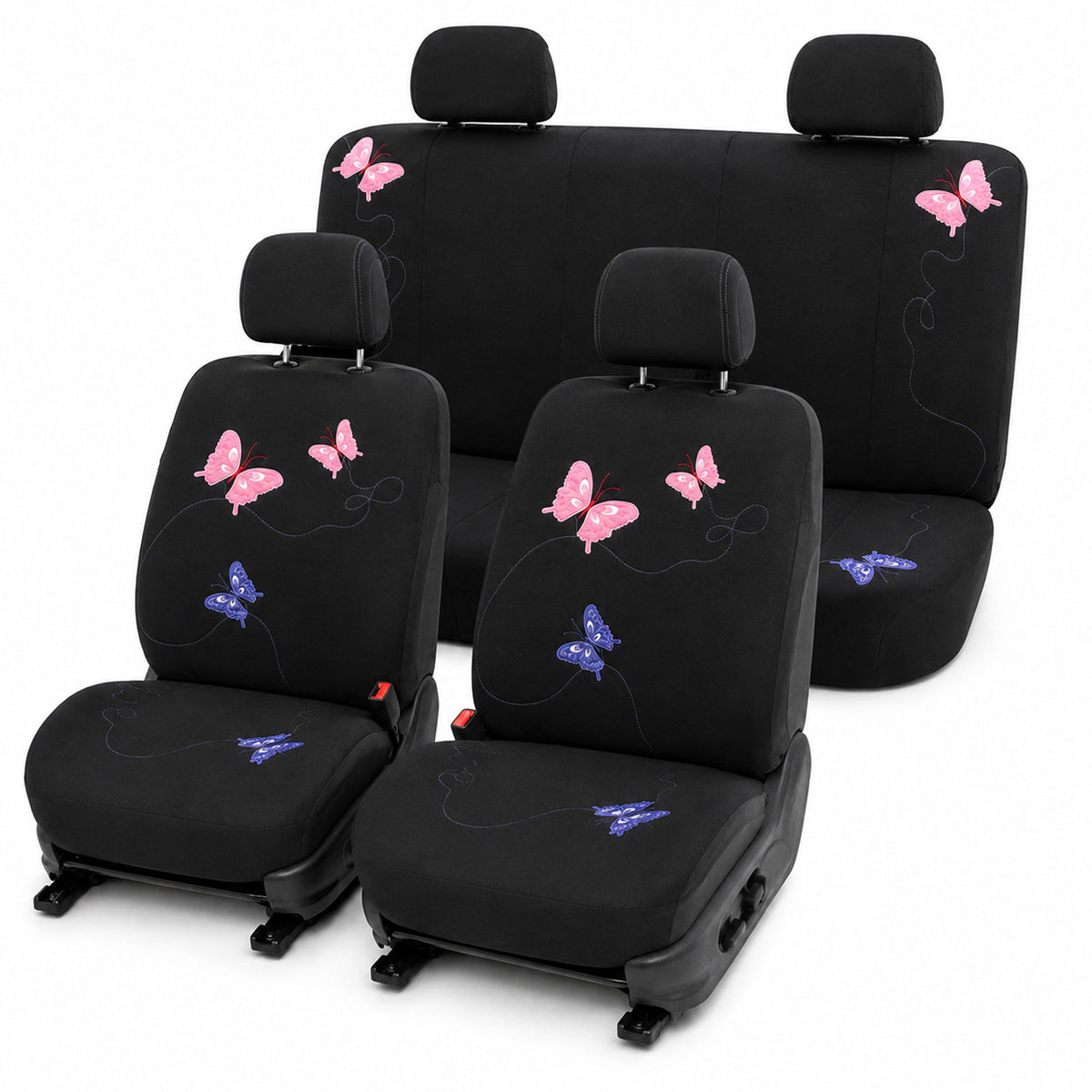 Butterfly Seat Covers - Full Set Black