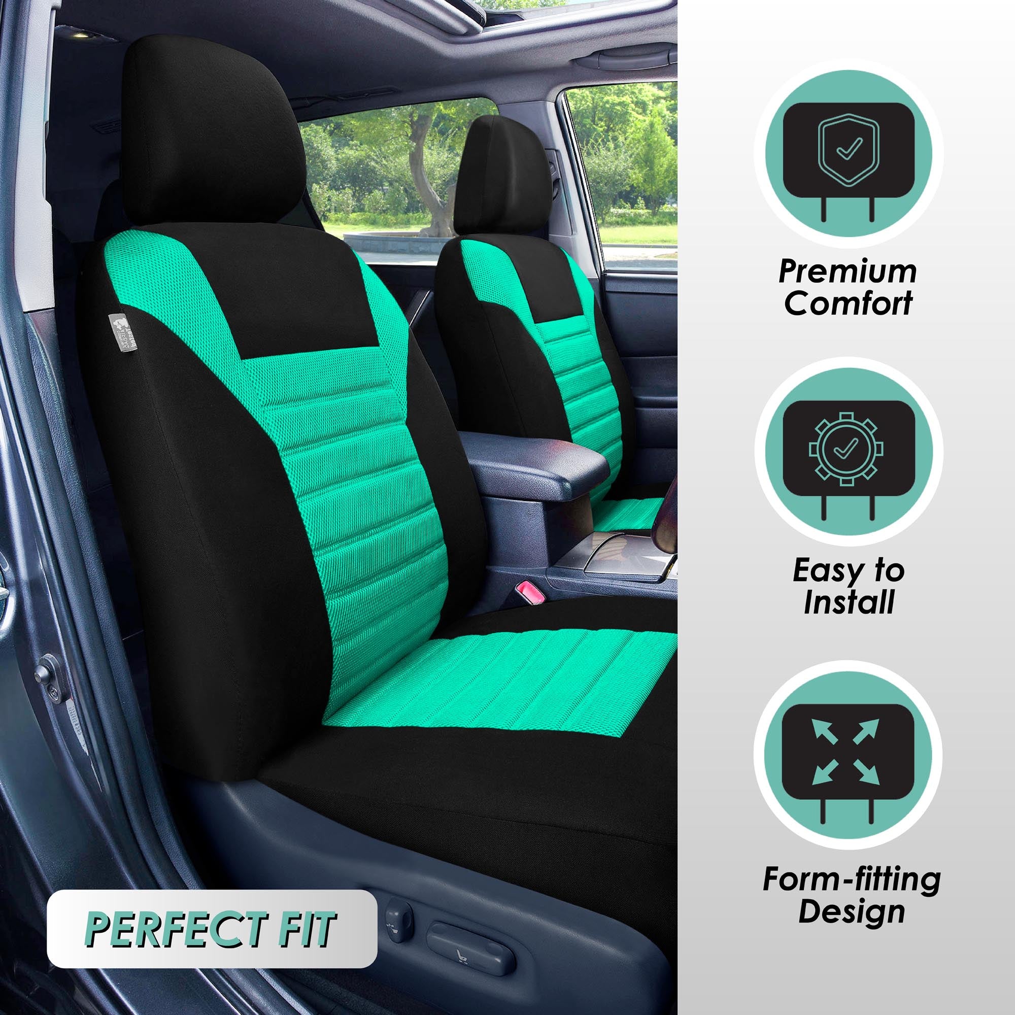 Premium 3D Air Mesh Seat Covers - Full Set Mint