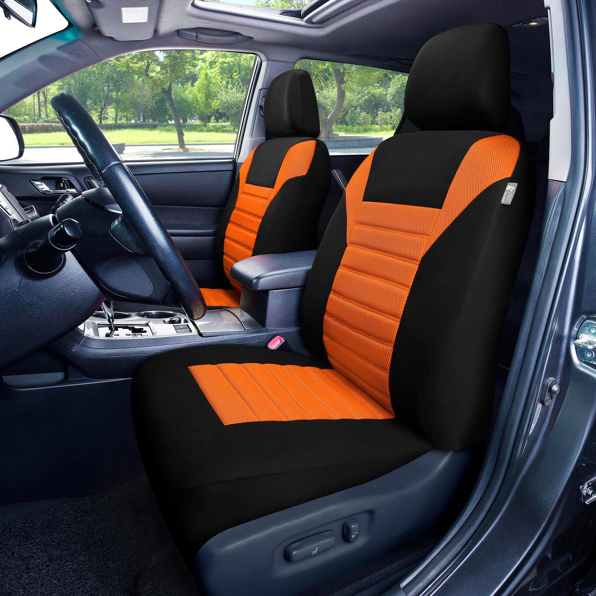 Premium 3D Air Mesh Seat Covers - Full Set Orange