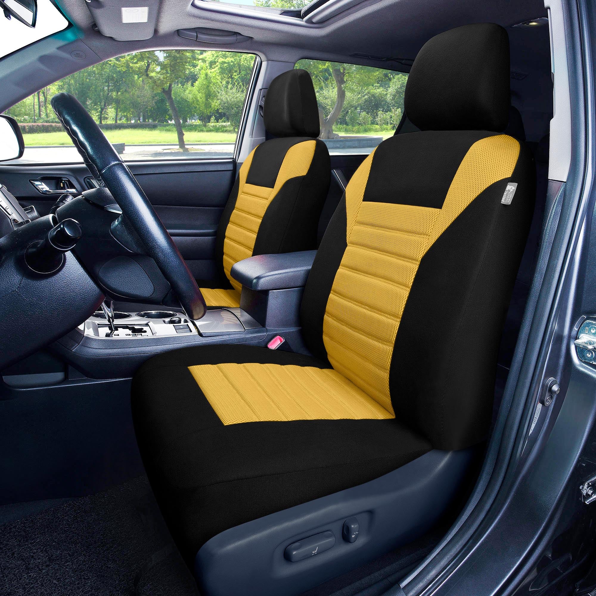 Premium 3D Air Mesh Seat Covers - Full Set Yellow