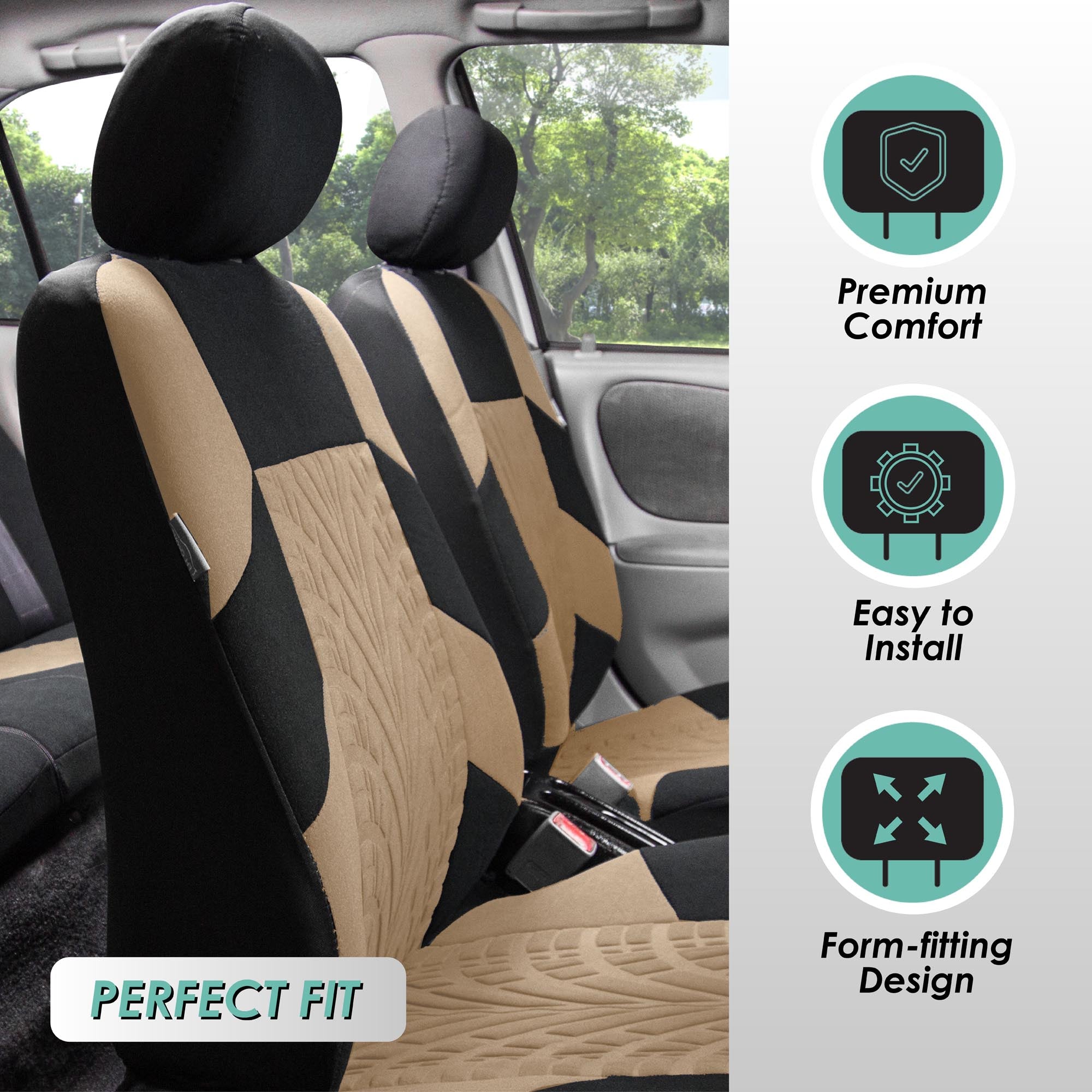 Travel Master Seat Covers - Front Set Beige