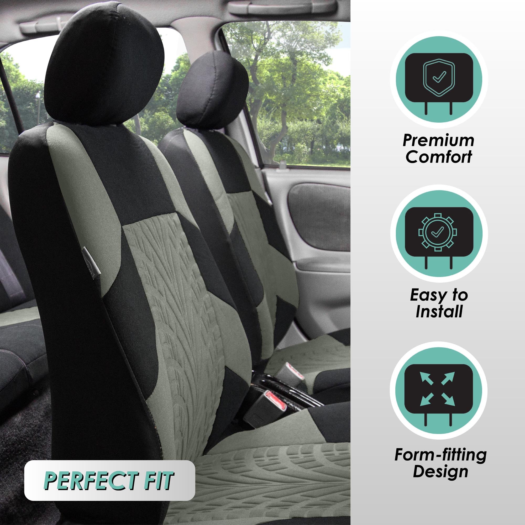 Travel Master Seat Covers - Front Set Gray
