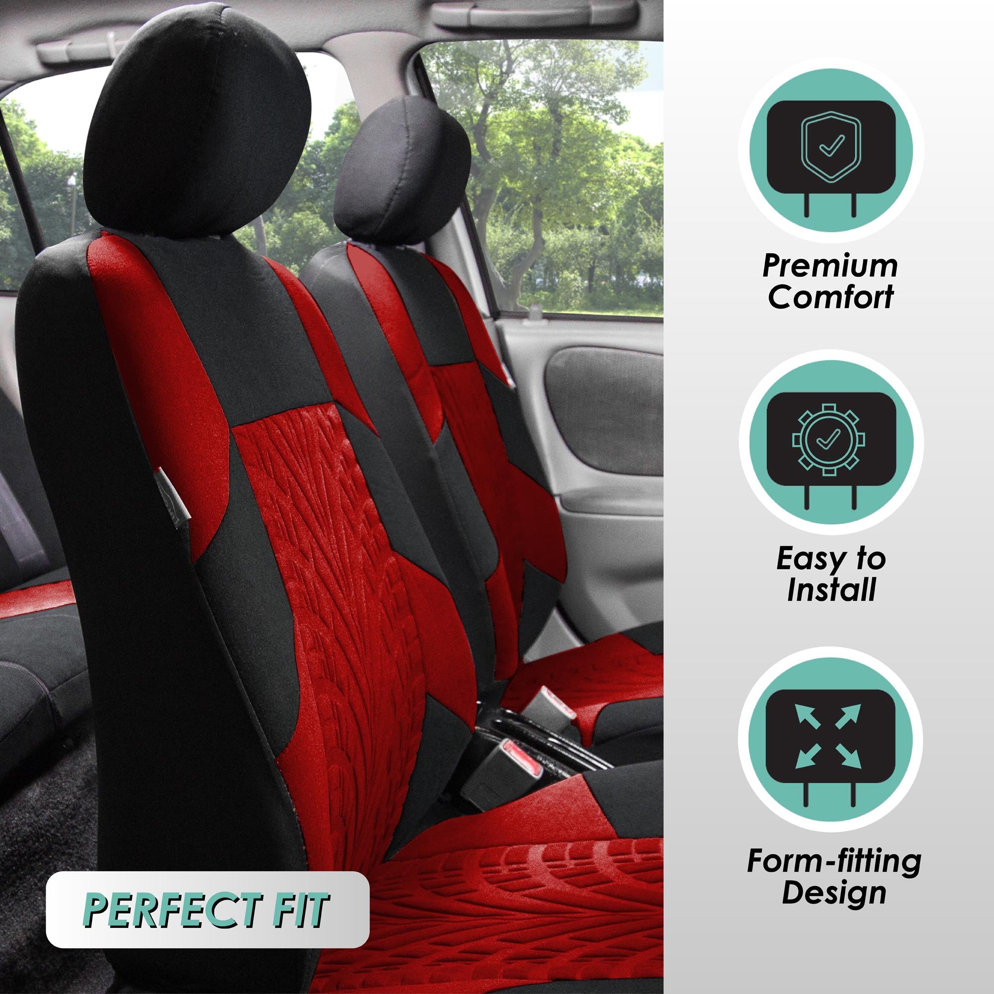 Travel Master Seat Covers - Front Set Red