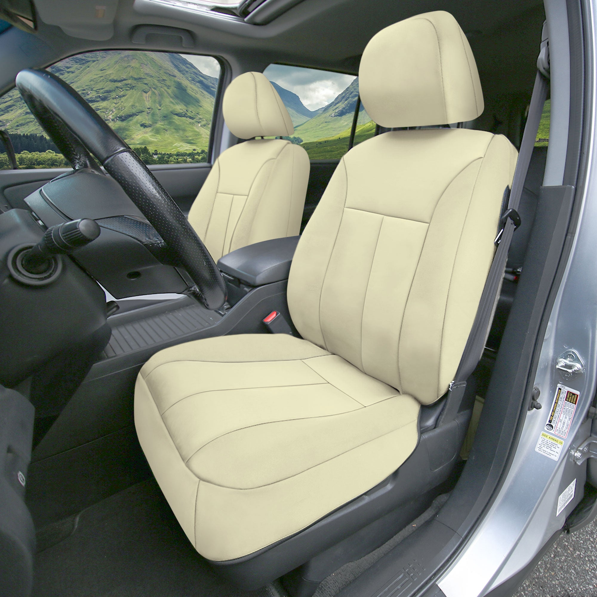 Ultraflex Neoprene Seat Covers - Front Set Solid Beige