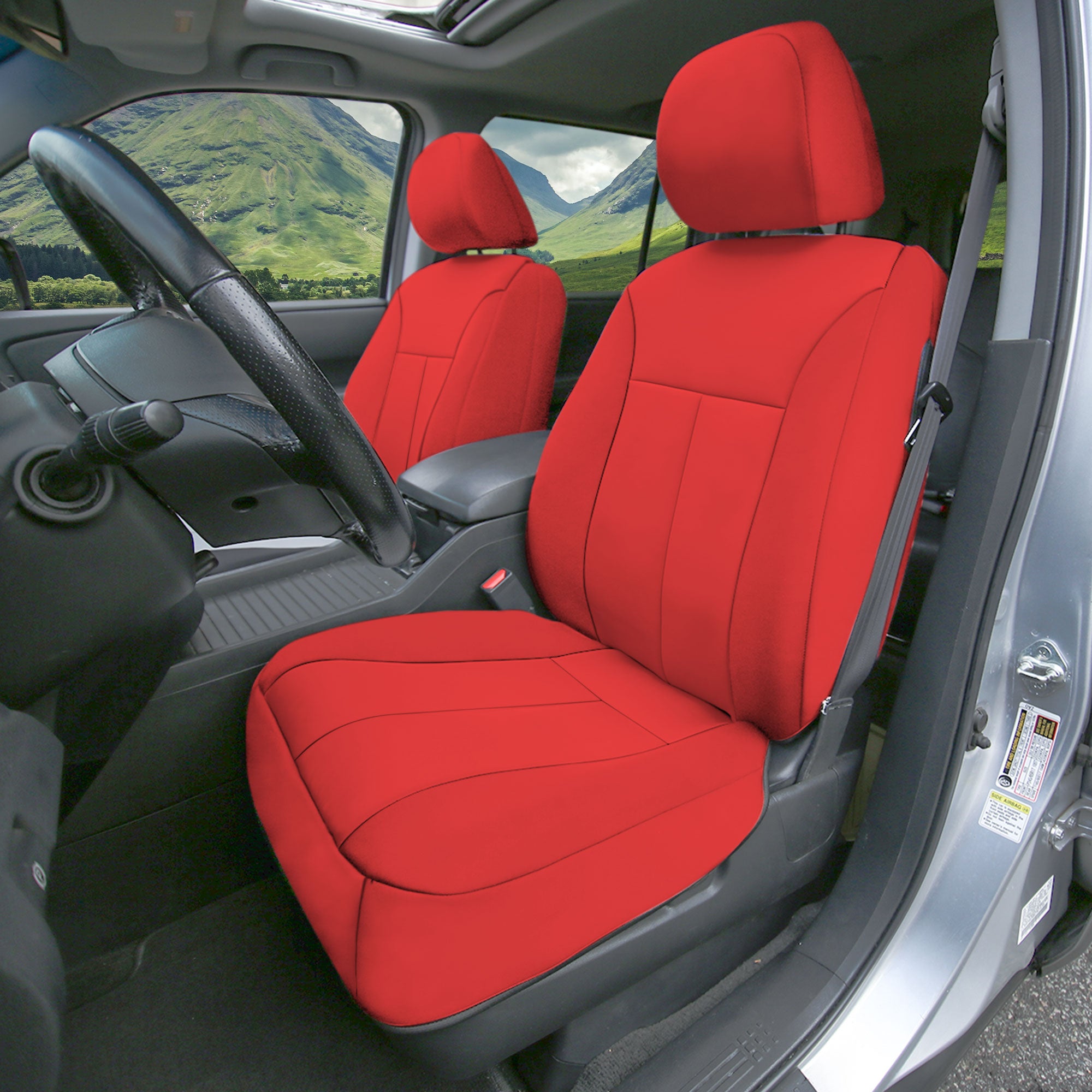 Ultraflex Neoprene Seat Covers - Front Set Solid Red