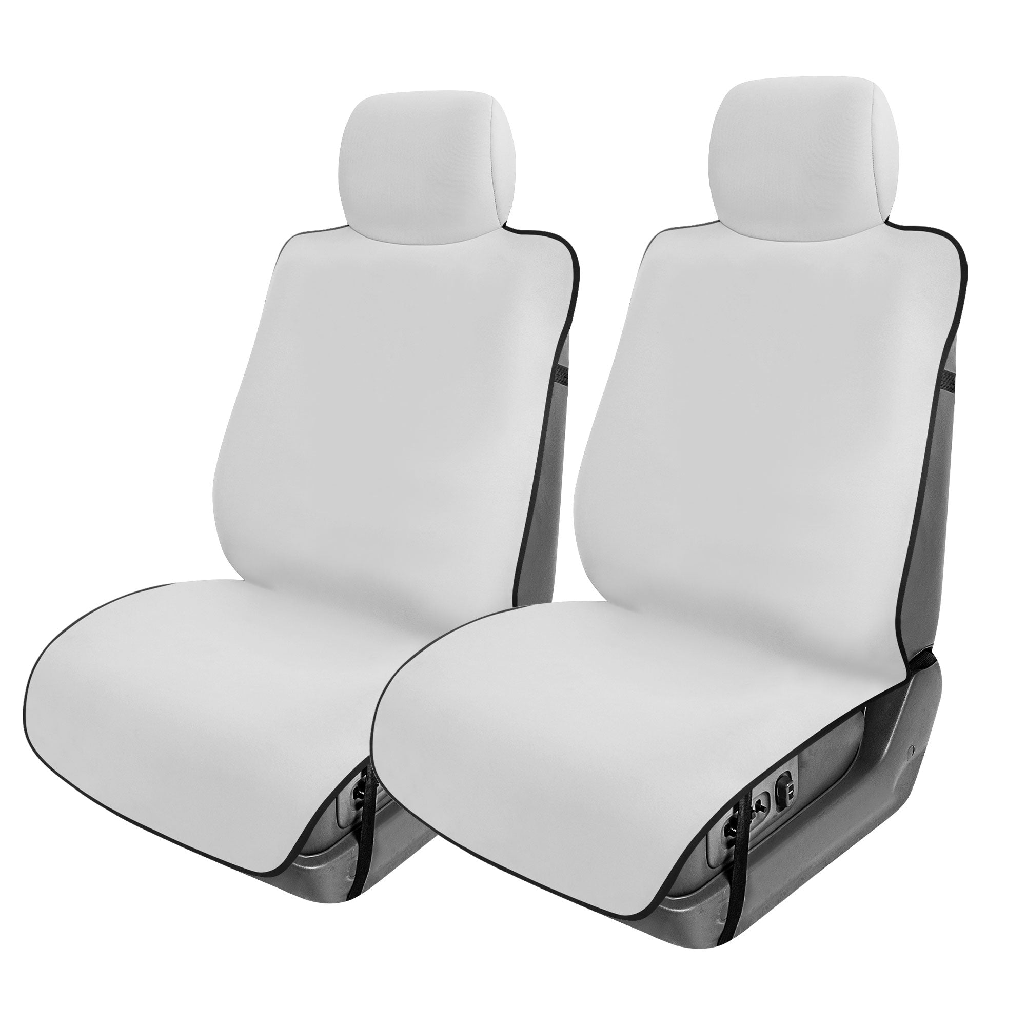 FH Group Easy Roll-Out Car Seat Protector - 2pc Gray Faux Leather