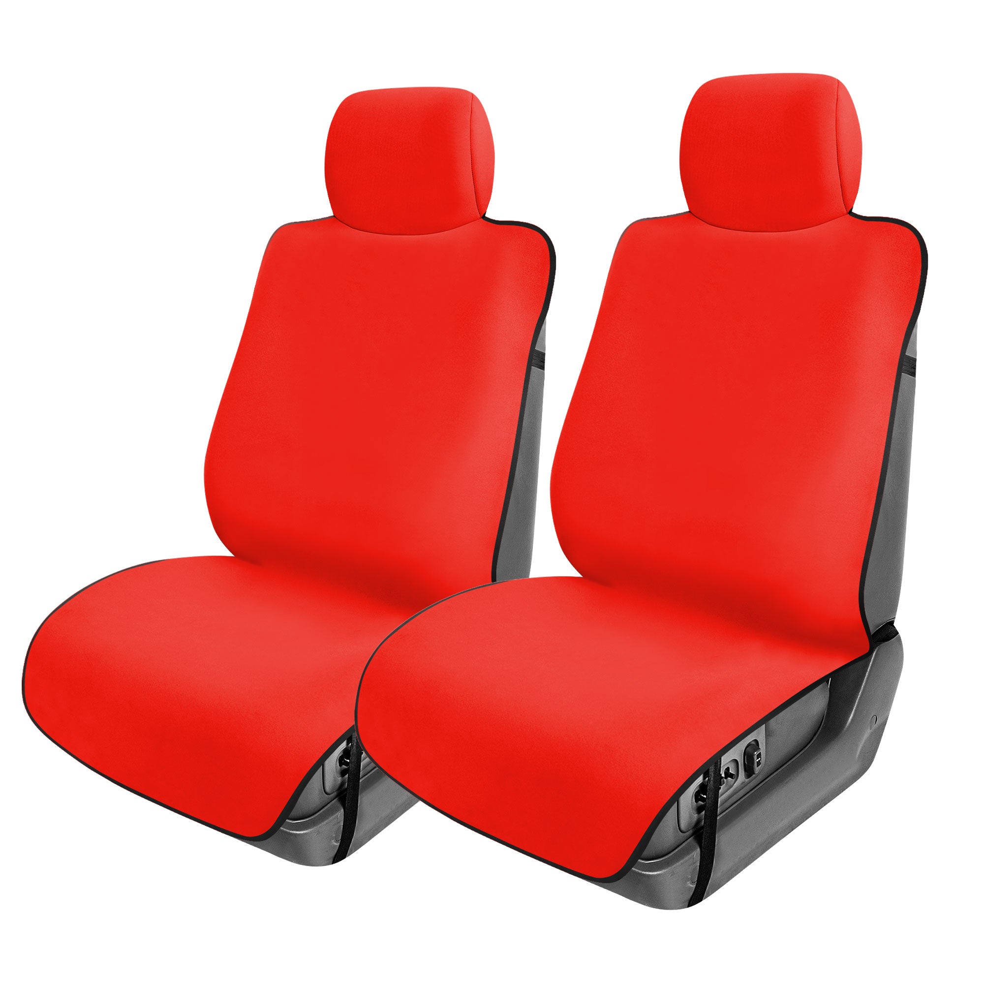 FH Group Easy Roll-Out Car Seat Protector - 2pc Red Faux Leather