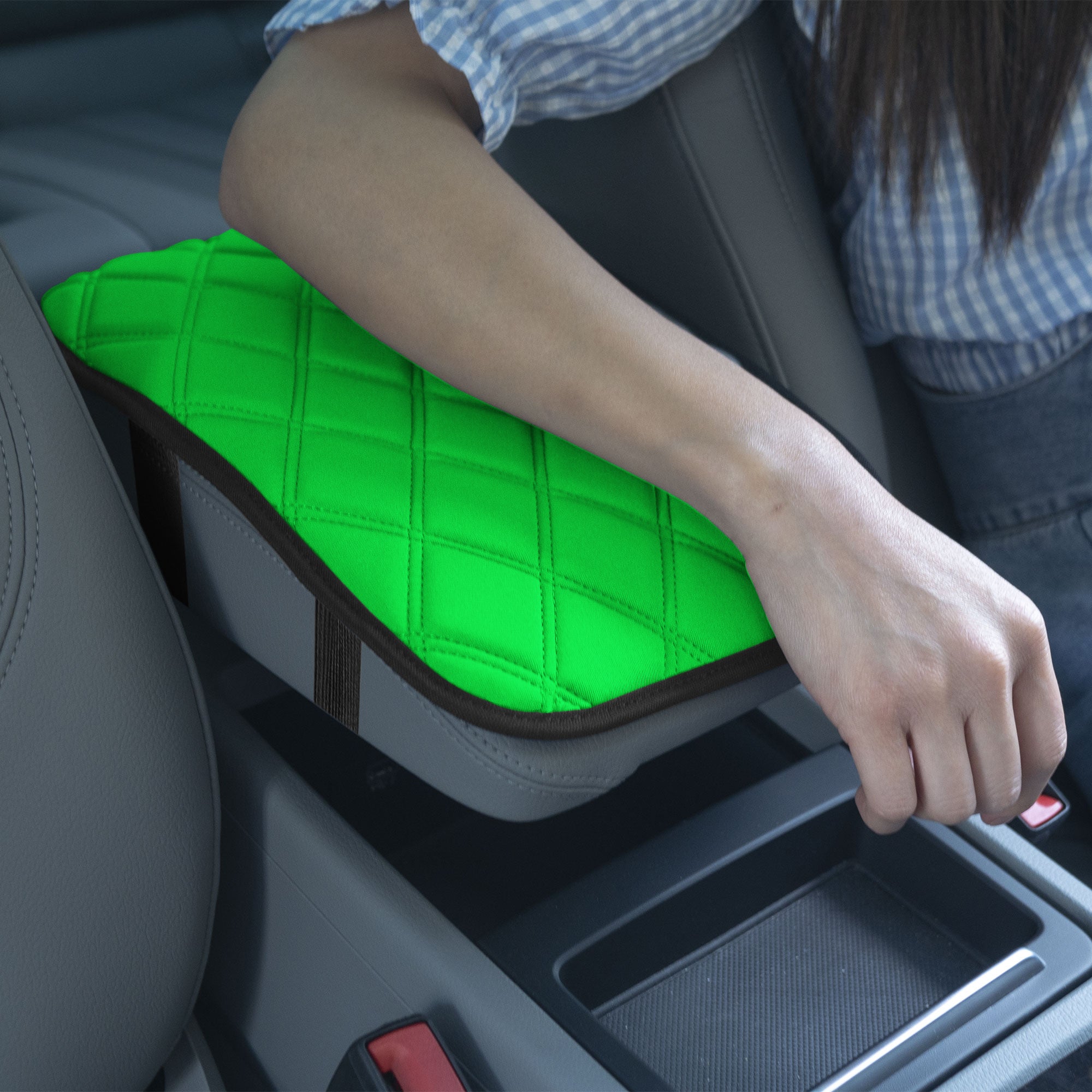 Neosupreme Center Console Pad with Diamond Pattern Green
