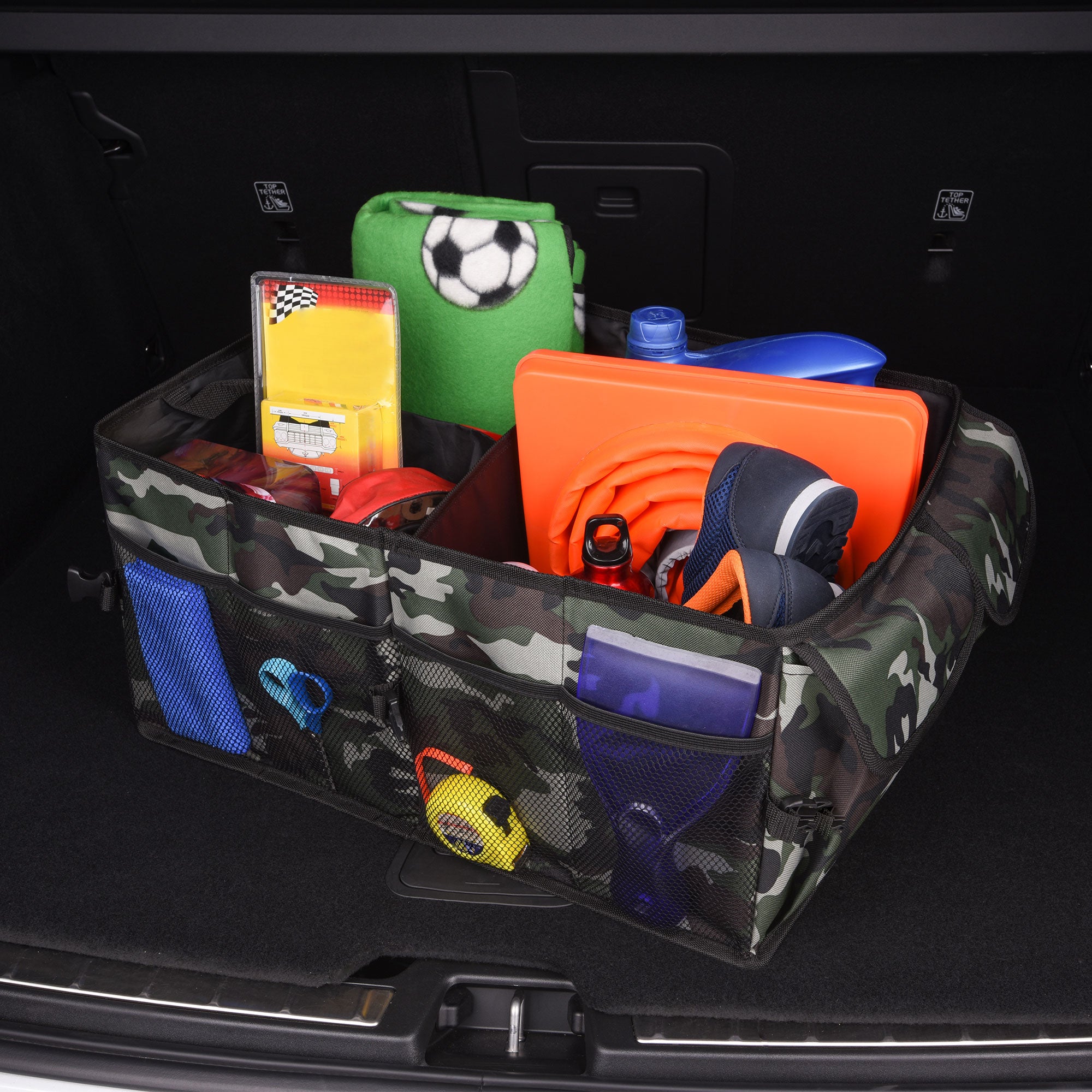 E-Z Travel Expandable Camo Print Car Trunk Organizer Dark Camo