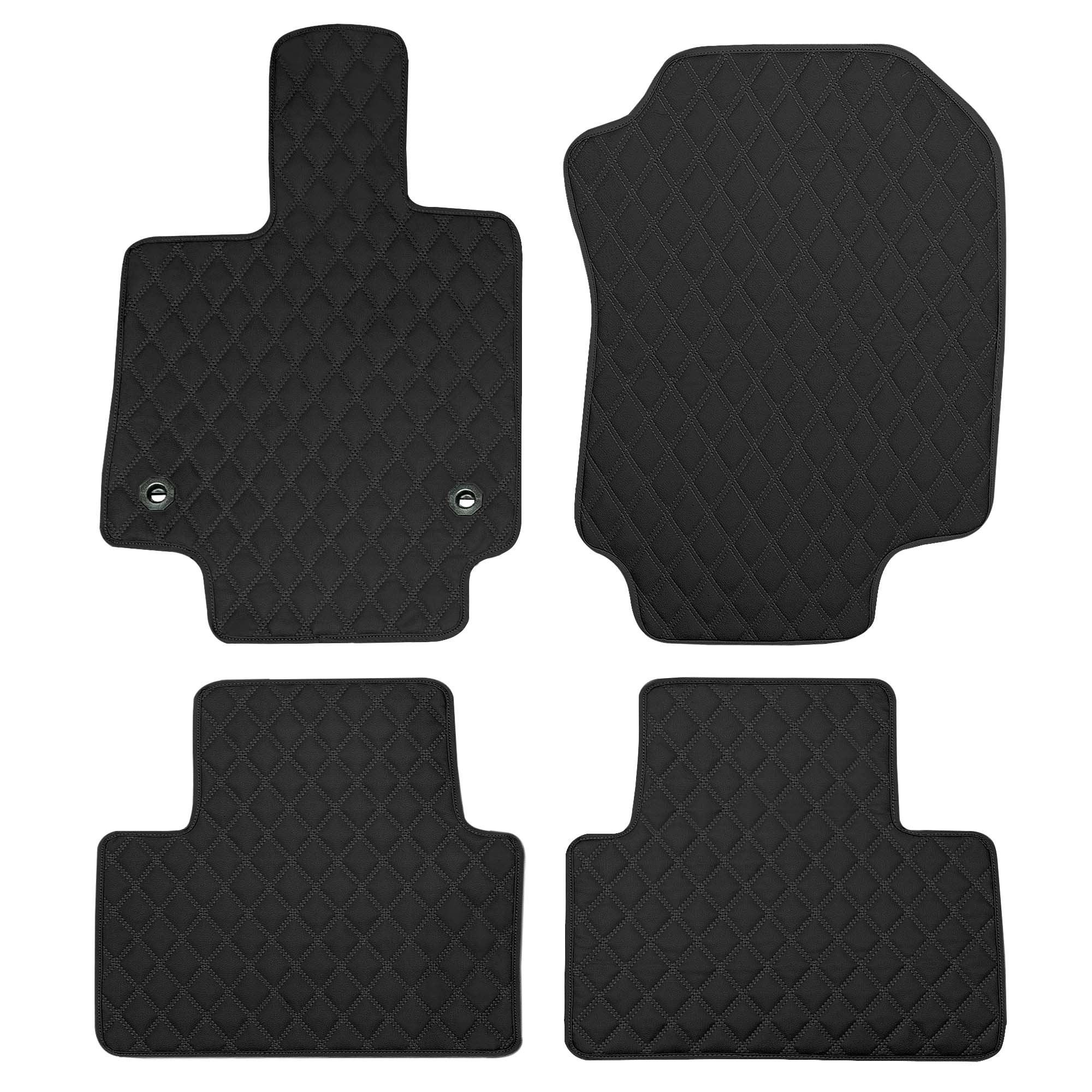 Faux Leather Custom-Fit Floor Mats for 2019-2022 Toyota Rav4- Black