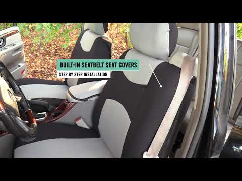 FH Group Flat Cloth Built in Seat Belt Bucket Covers
