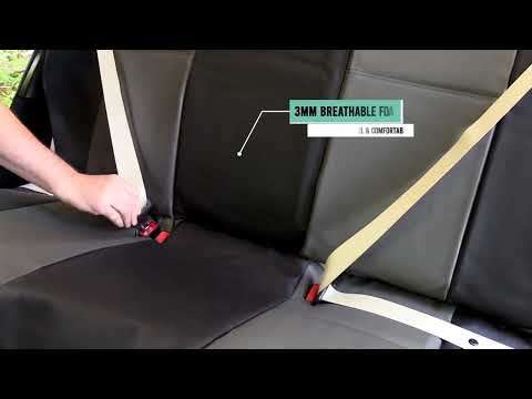 DINKANUR PU Leather Seat Covers - Full Set Of 3, Gray, High-Density Foam, Car Seat Protection