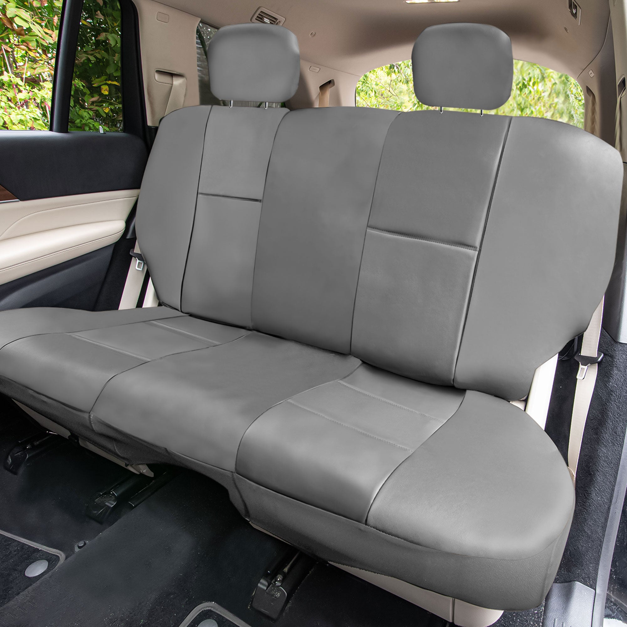 PU Leather Rear Seat Covers Gray