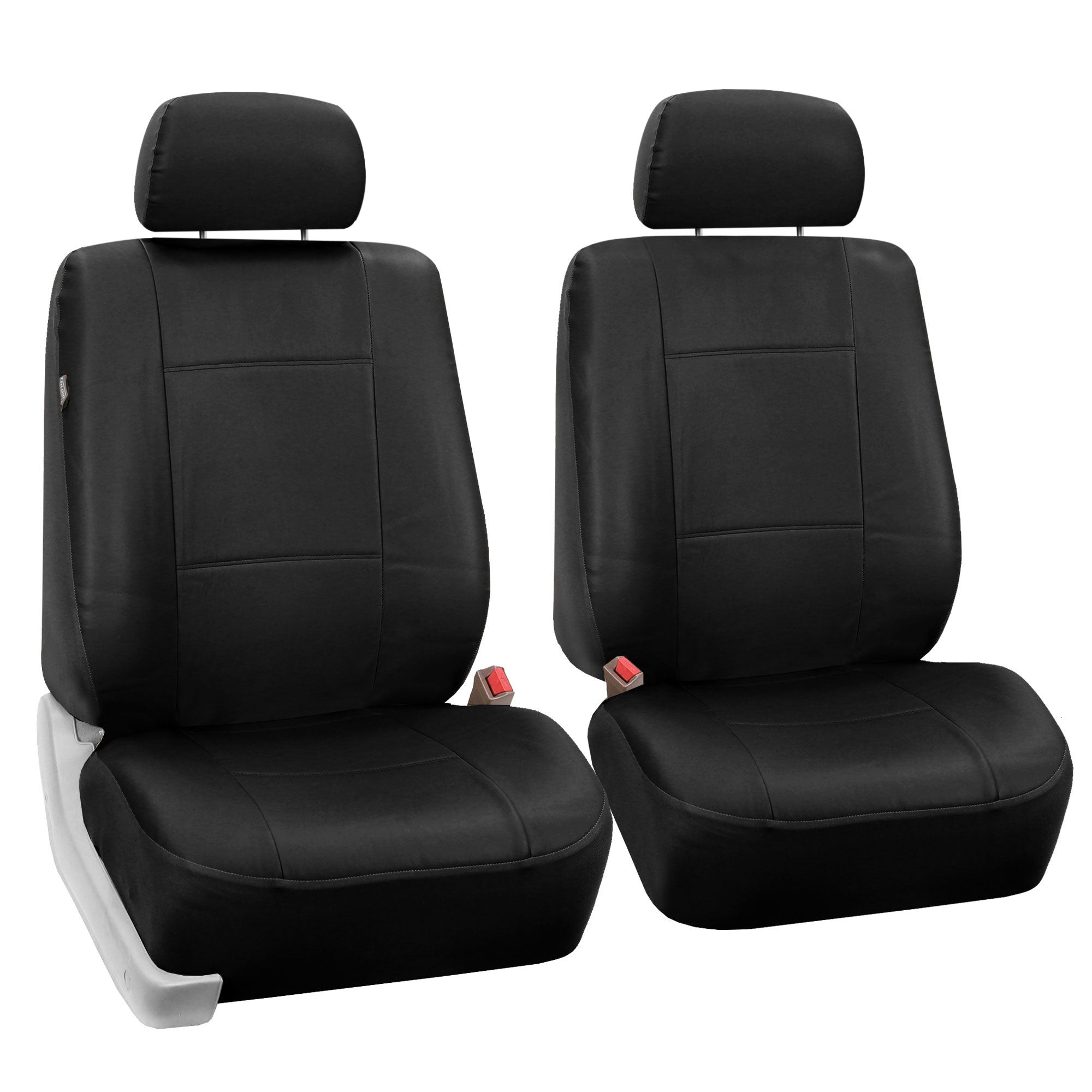 Premium PU Leather Seat Covers - Front Set Black